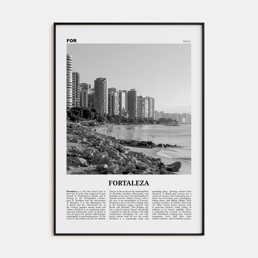 Fortaleza Travel B&W Poster