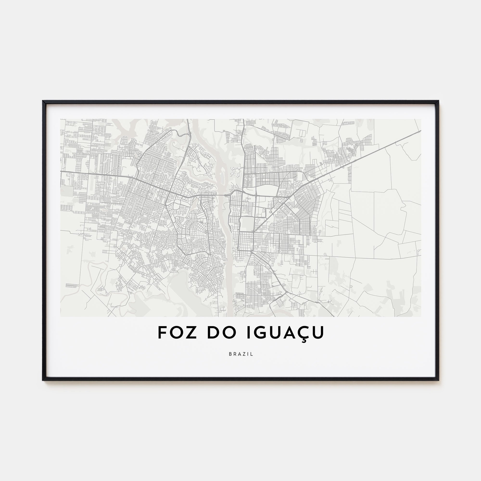 Foz do Iguaçu Map Landscape Poster
