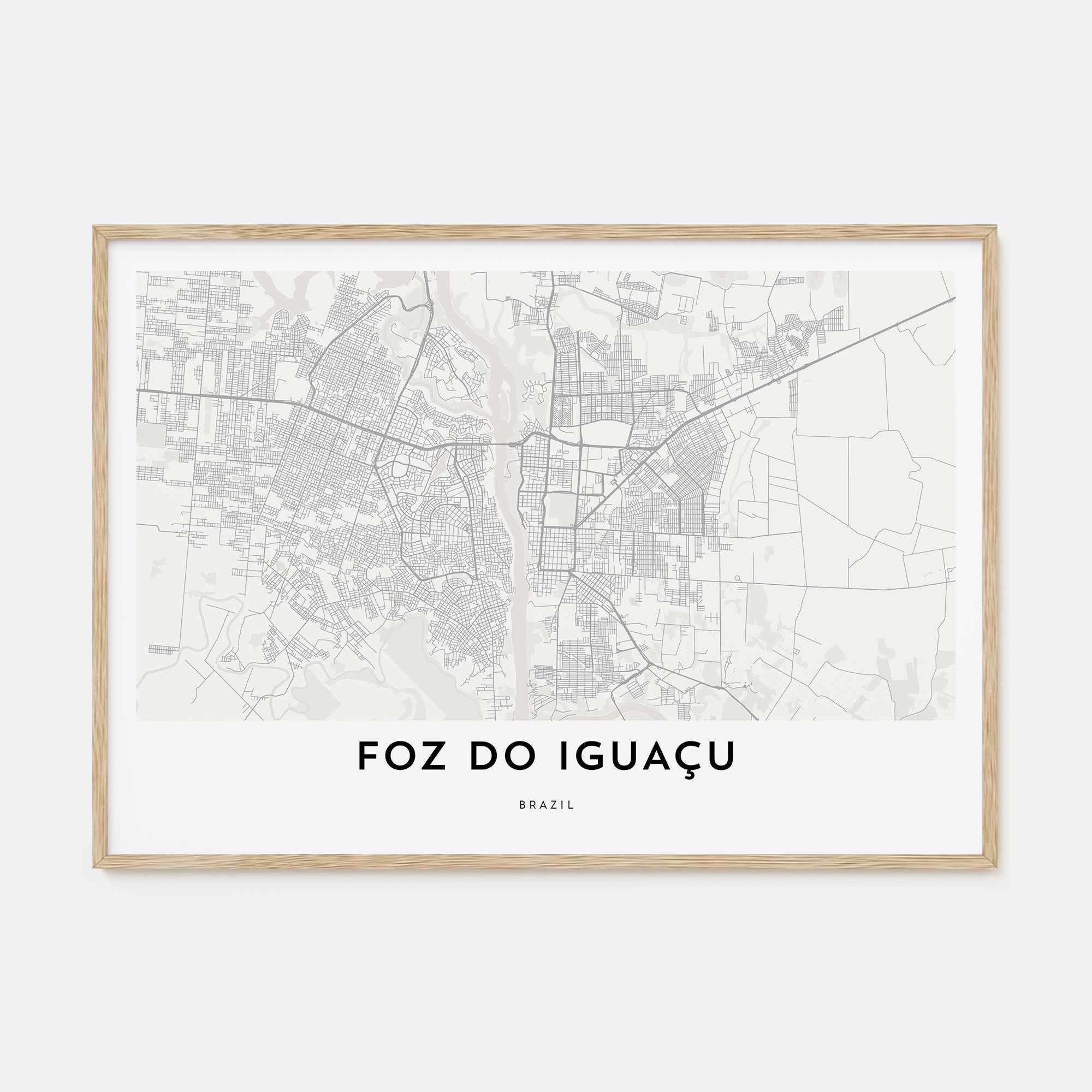 Foz do Iguaçu Map Landscape Poster