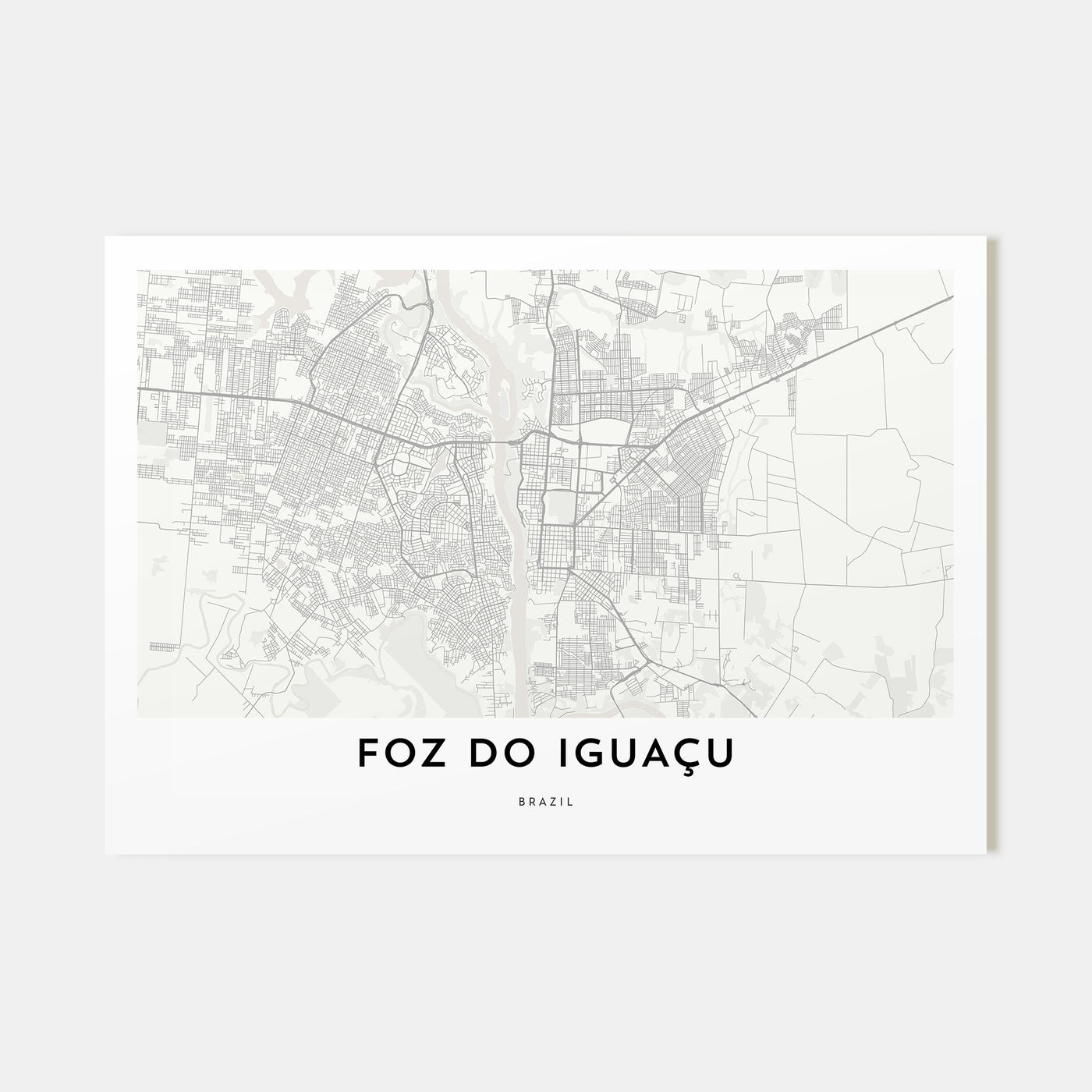 Foz do Iguaçu Map Landscape Poster