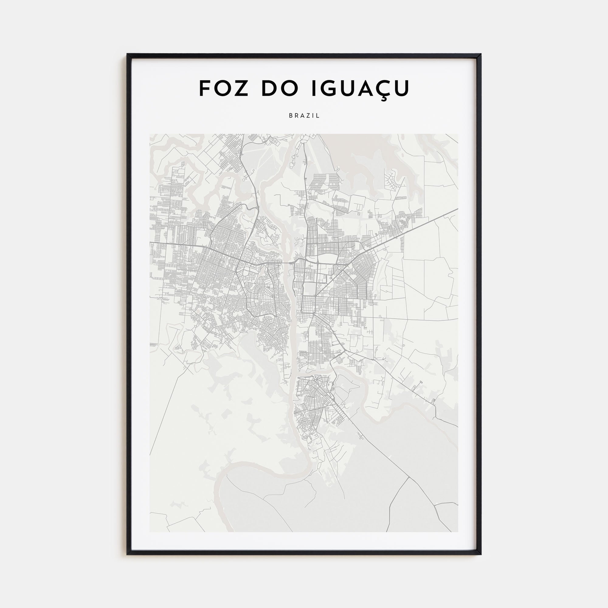 Foz do Iguaçu Map Portrait Poster