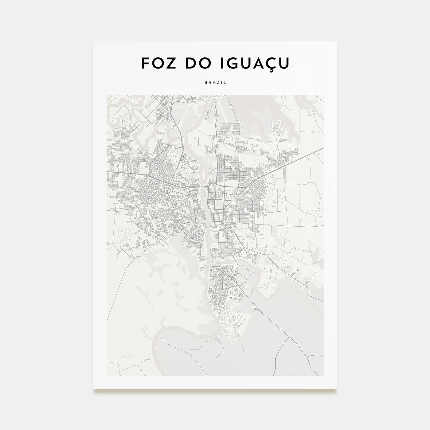 Foz do Iguaçu Map Portrait Poster