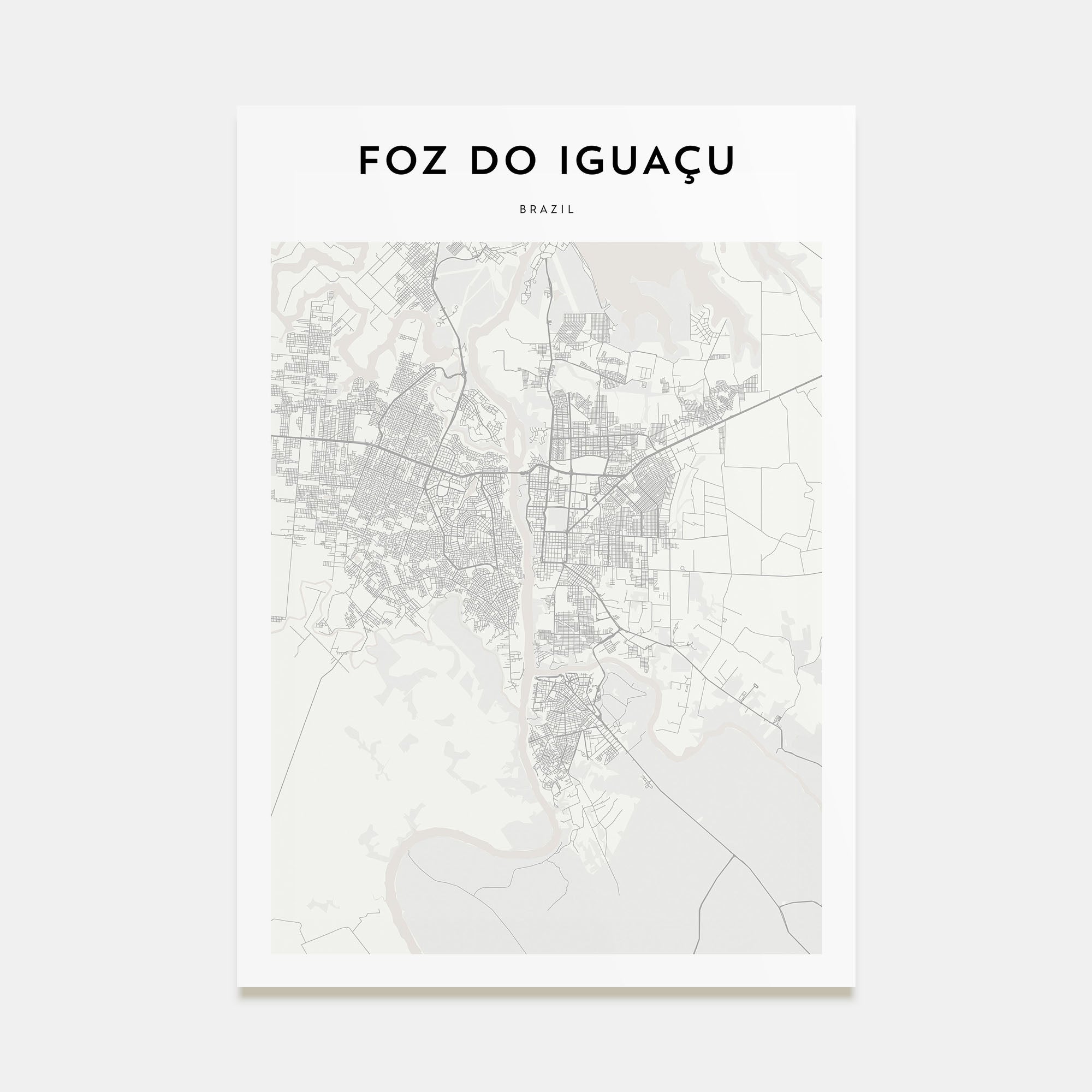 Foz do Iguaçu Map Portrait Poster