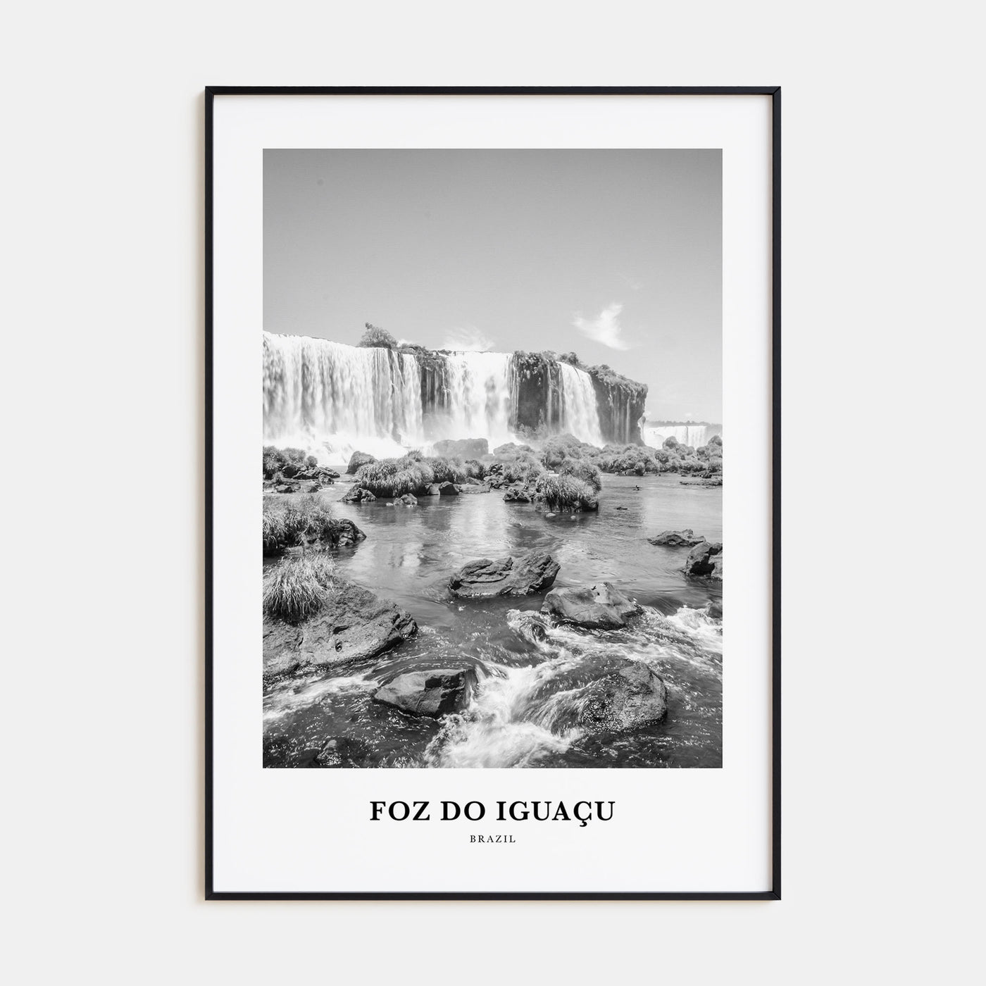 Foz do Iguaçu Portrait B&W Poster