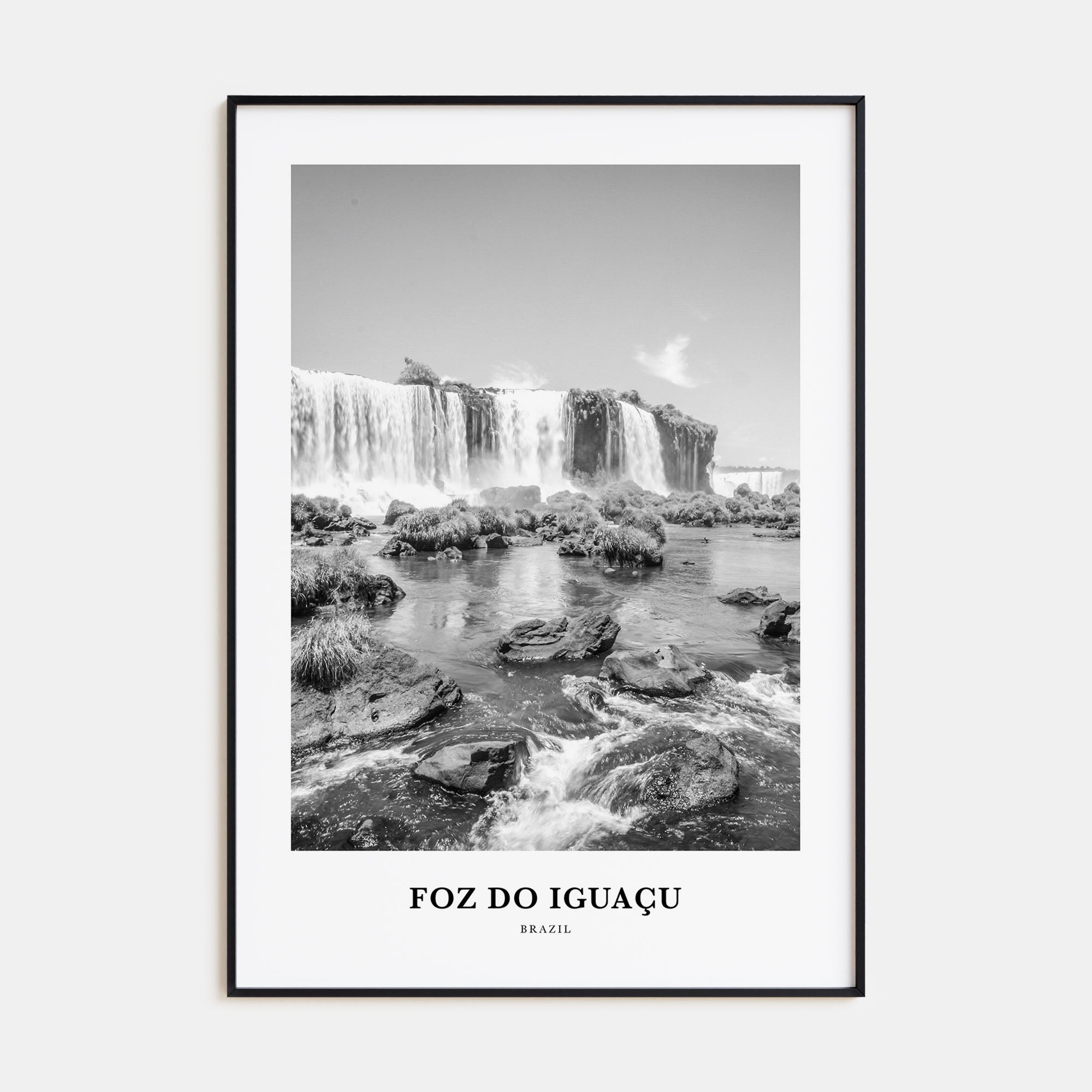 Foz do Iguaçu Portrait B&W Poster