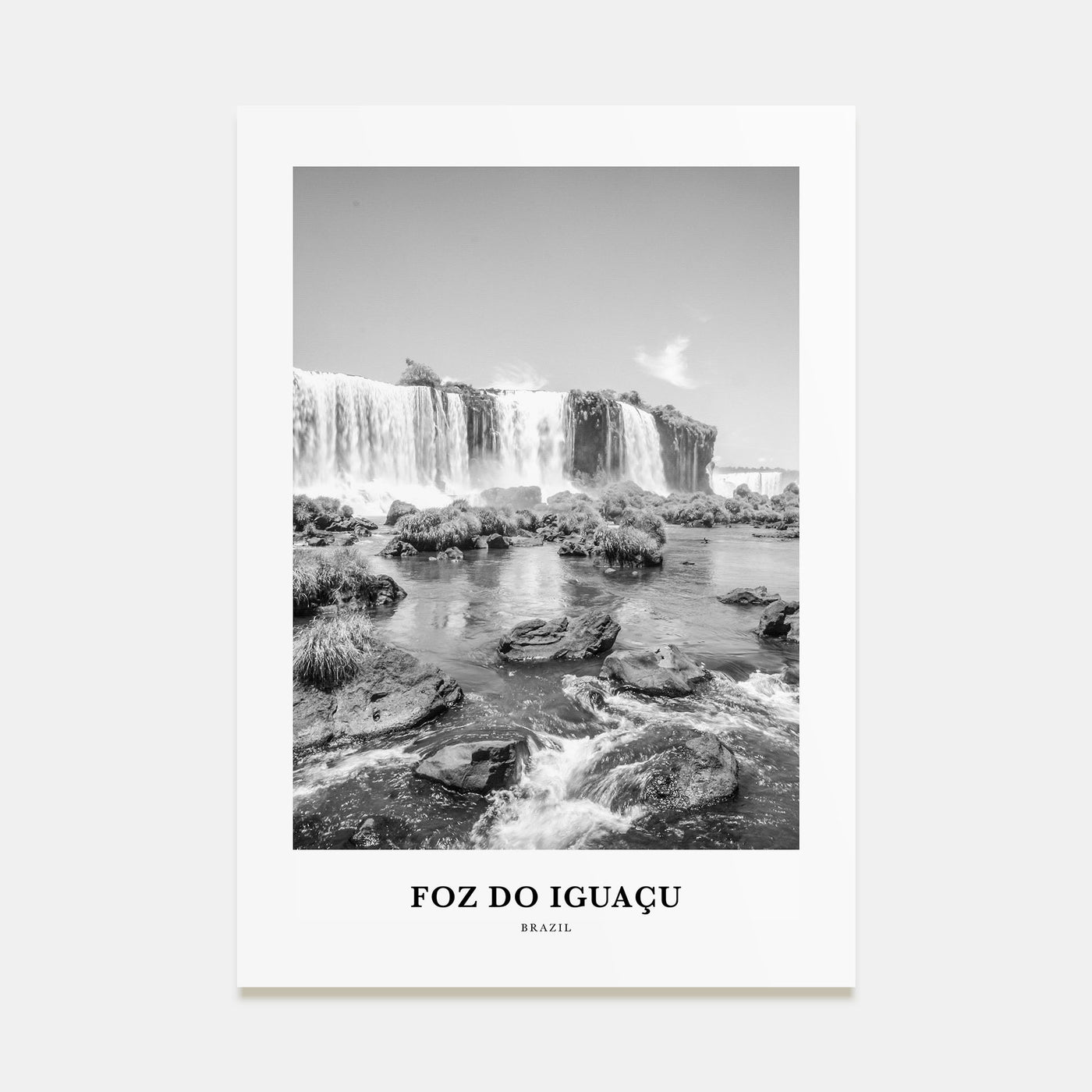 Foz do Iguaçu Portrait B&W Poster