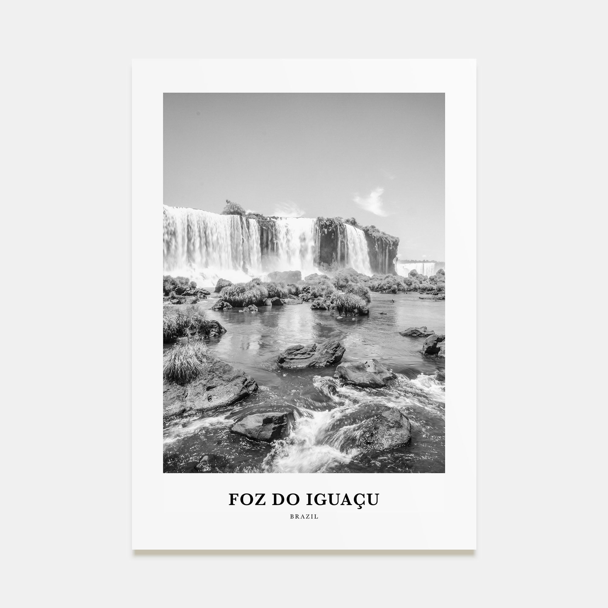 Foz do Iguaçu Portrait B&W Poster
