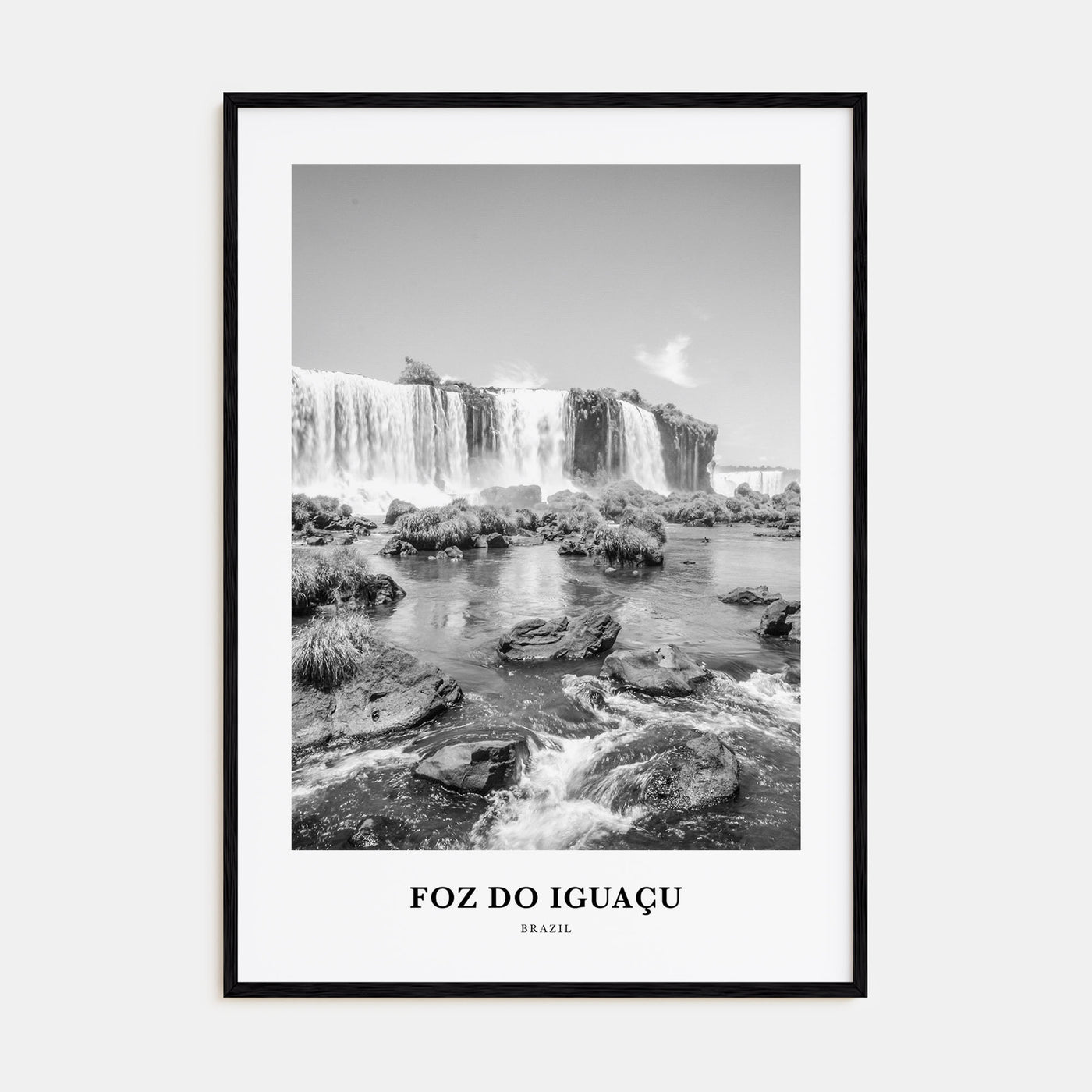 Foz do Iguaçu Portrait B&W Poster