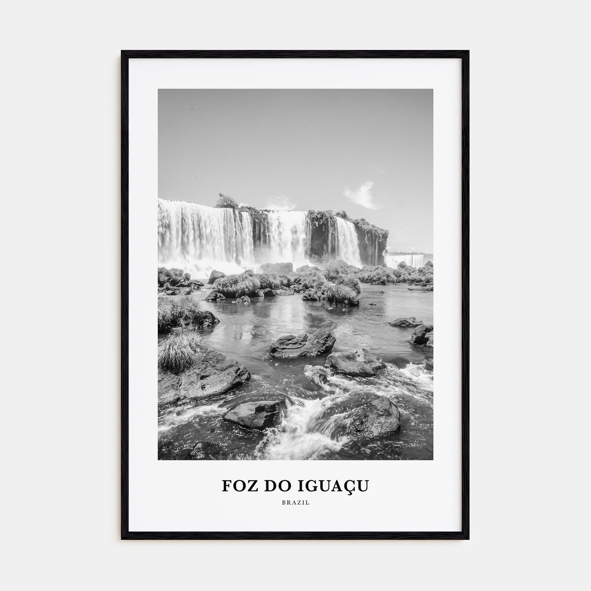 Foz do Iguaçu Portrait B&W Poster