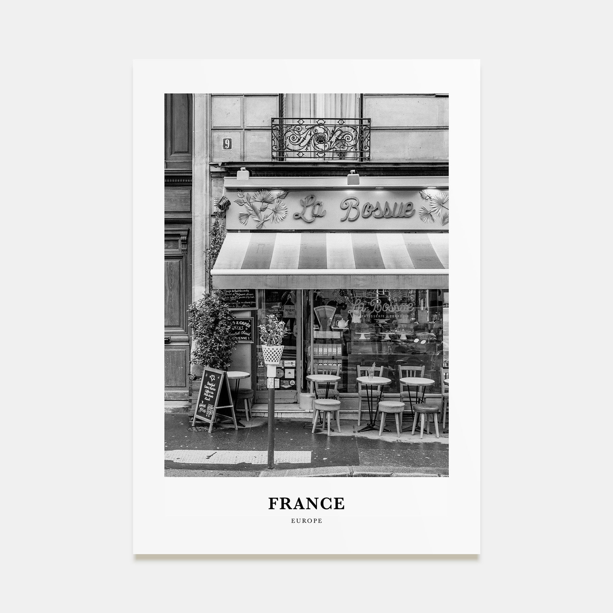 France Portrait B&W No 4 Poster