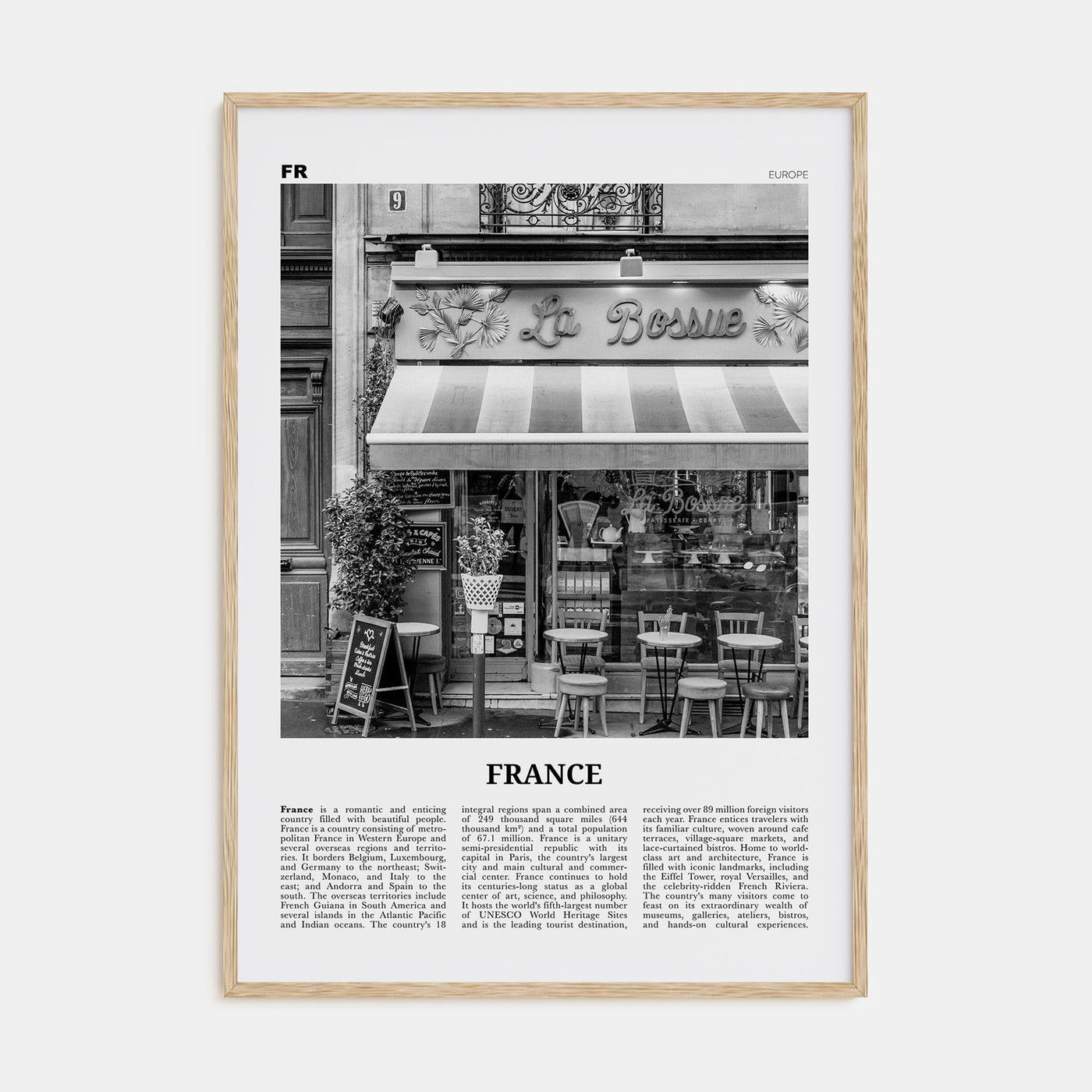 France Travel B&W No 2 Poster
