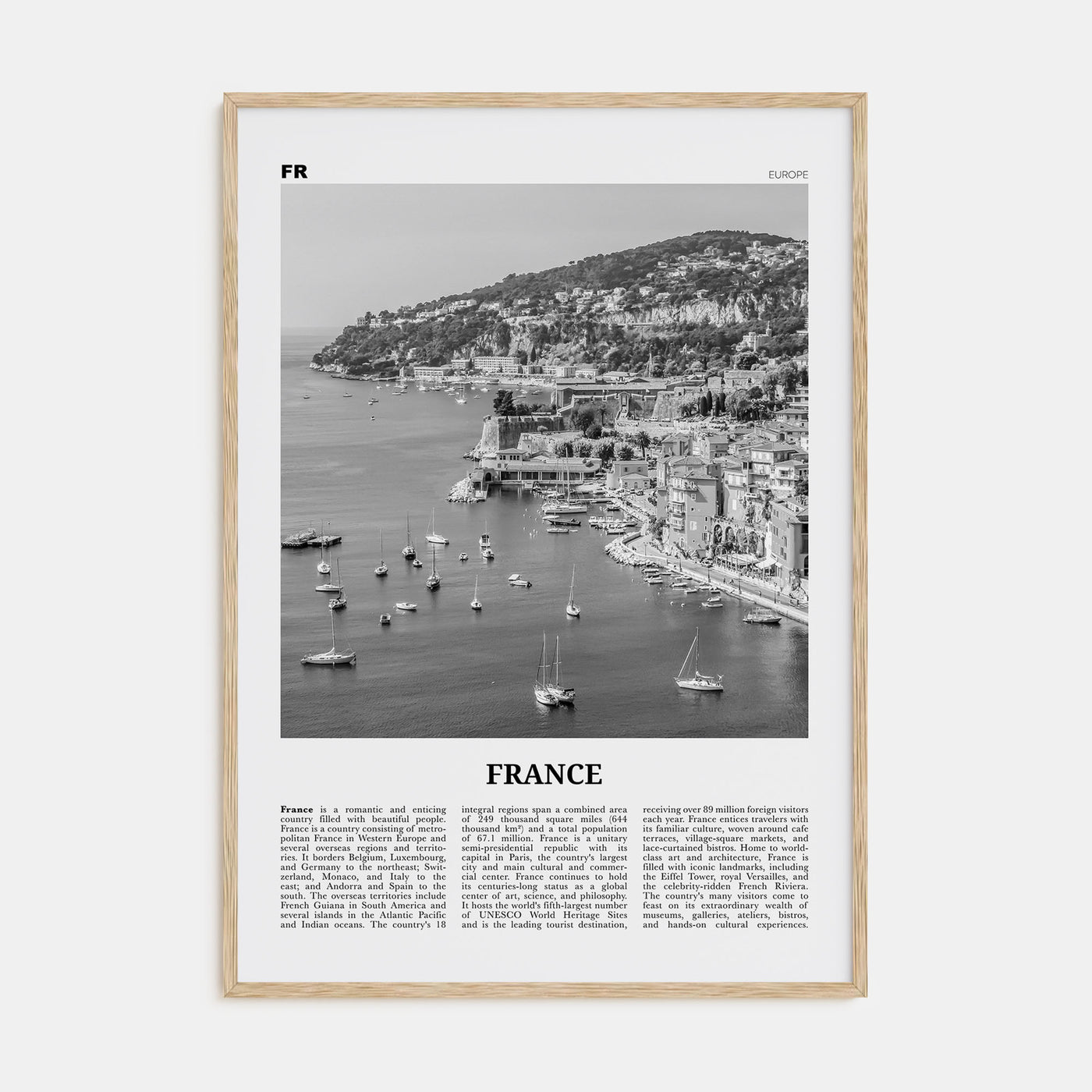 France Travel B&W No 3 Poster