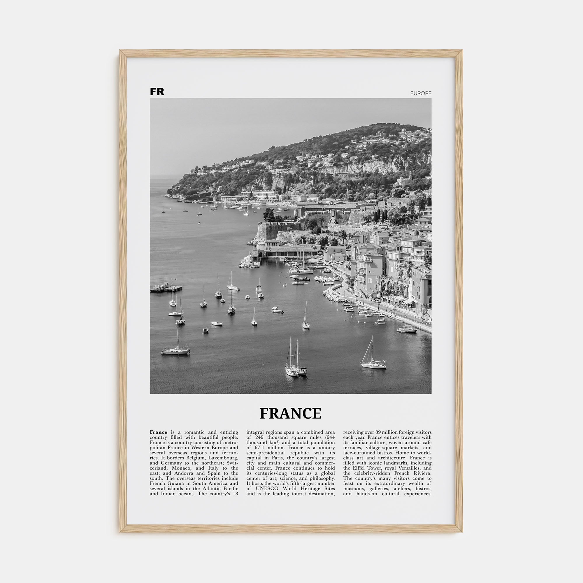 France Travel B&W No 3 Poster