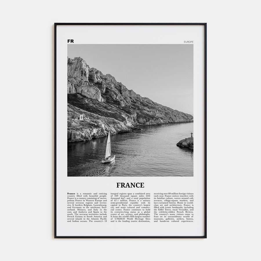 France Travel B&W No 4 Poster
