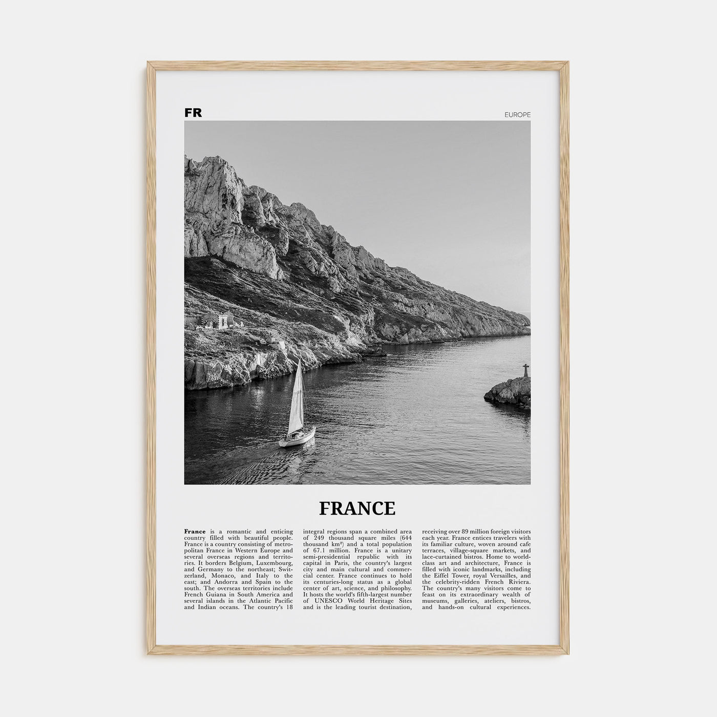 France Travel B&W No 4 Poster