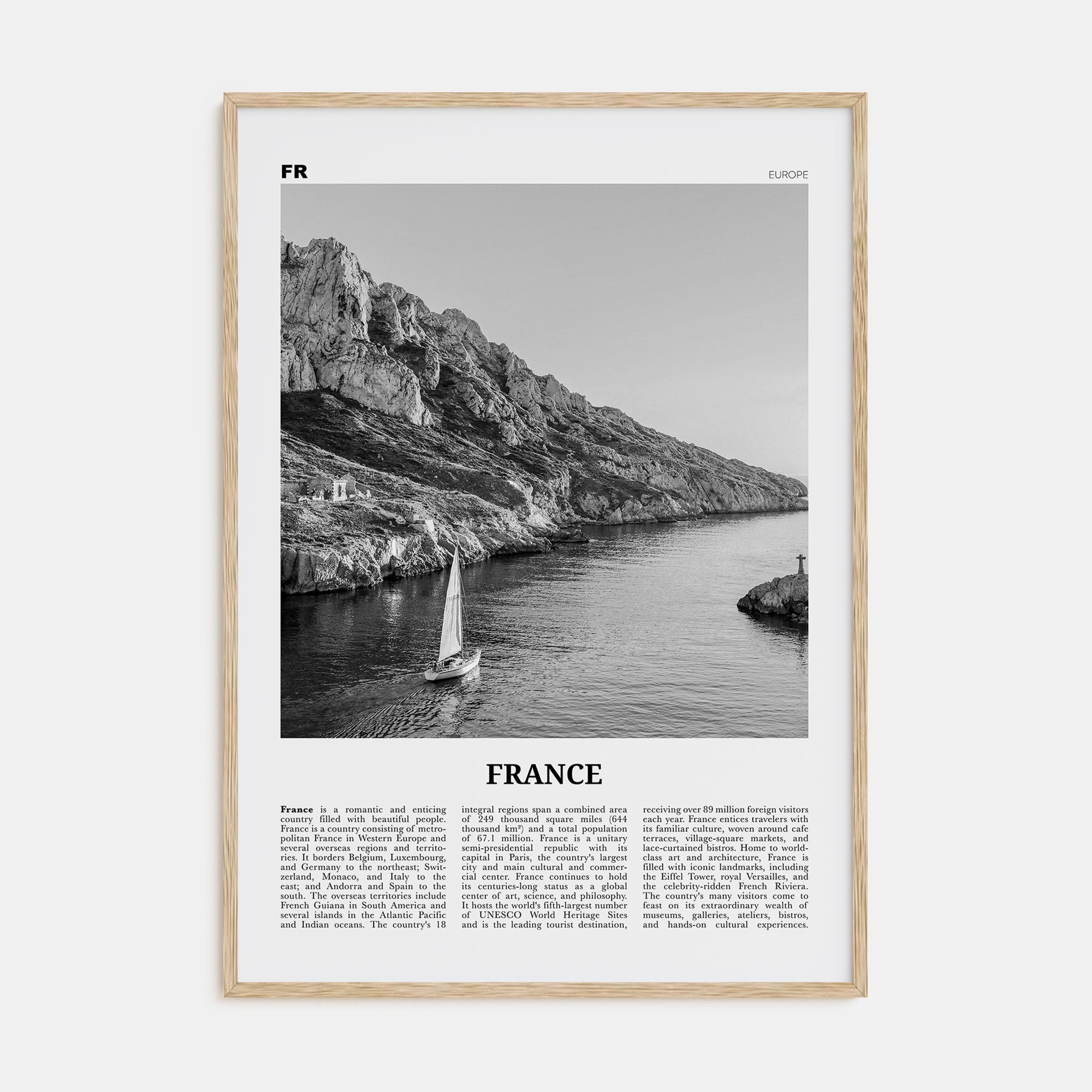 France Travel B&W No 4 Poster