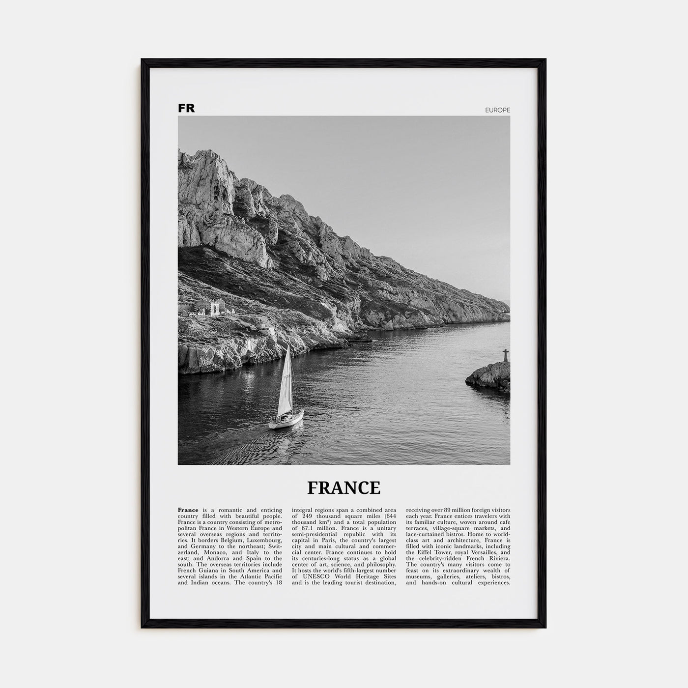 France Travel B&W No 4 Poster