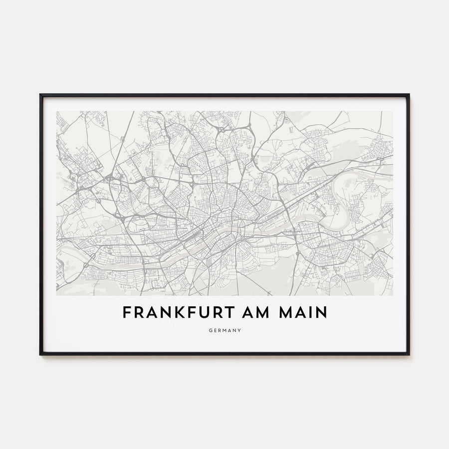 Frankfurt am Main Map Landscape Poster