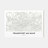 Frankfurt am Main Map Landscape Poster