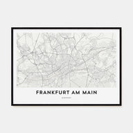 Frankfurt am Main Map Landscape Poster