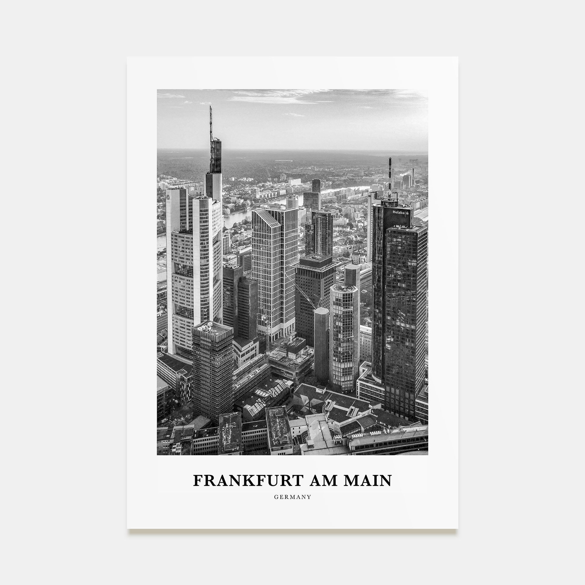Frankfurt am Main Portrait B&W Poster