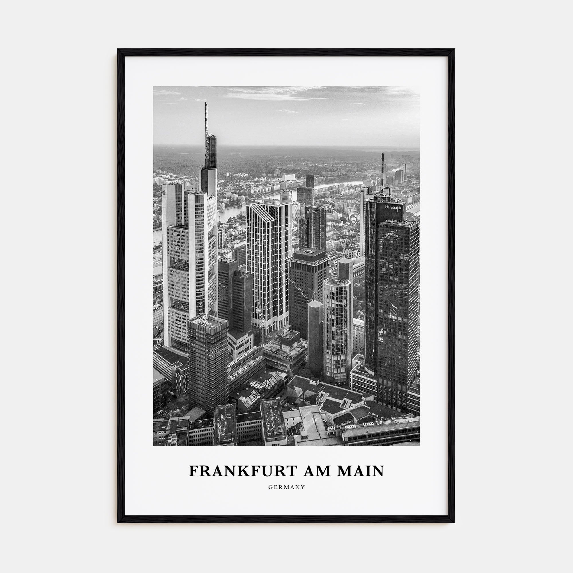 Frankfurt am Main Portrait B&W Poster
