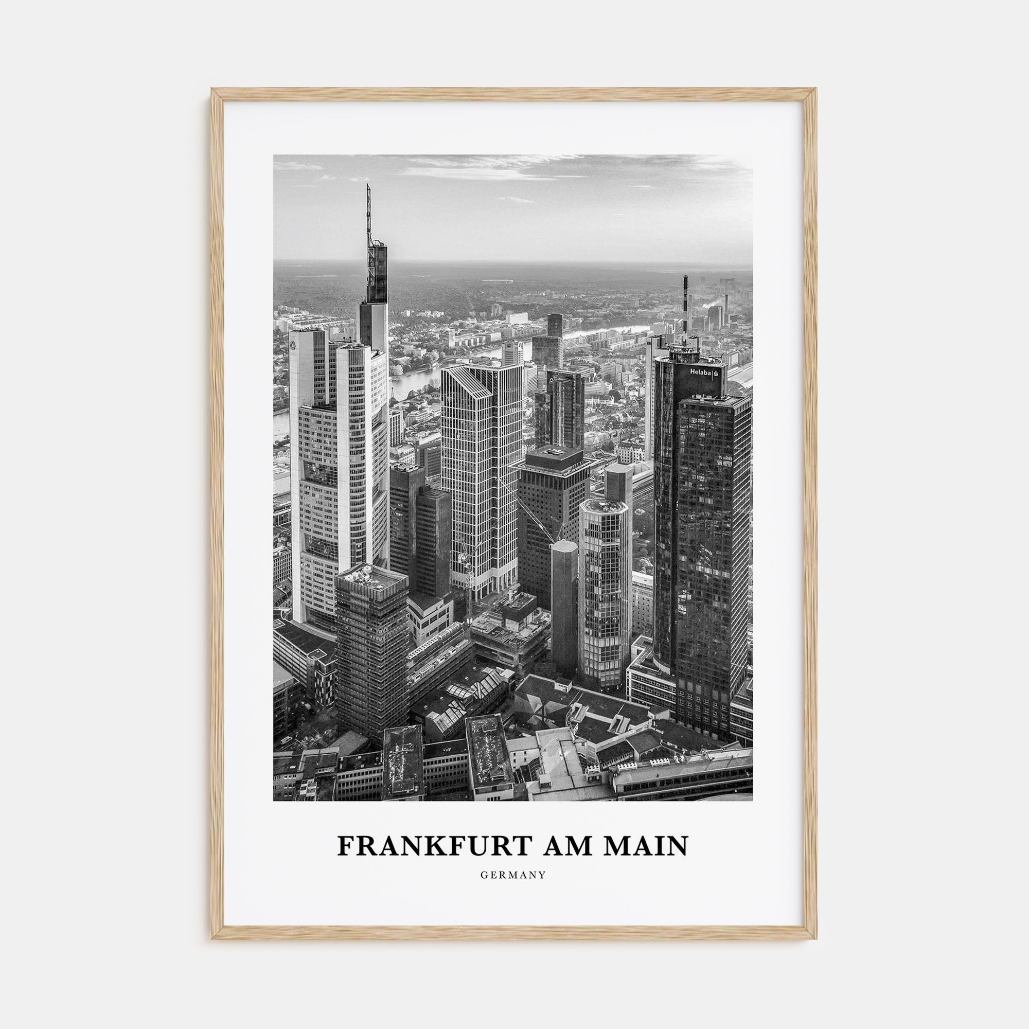 Frankfurt am Main Portrait B&W Poster