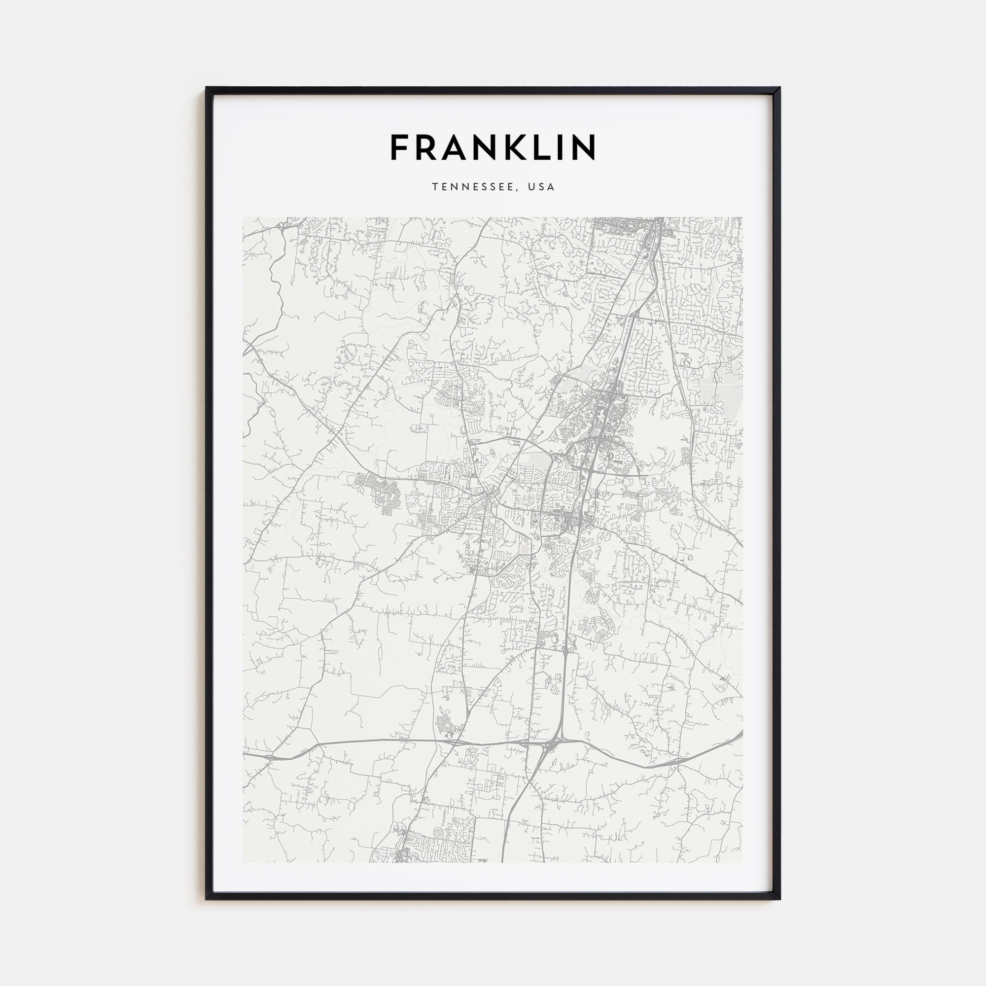 Franklin Map Portrait Poster