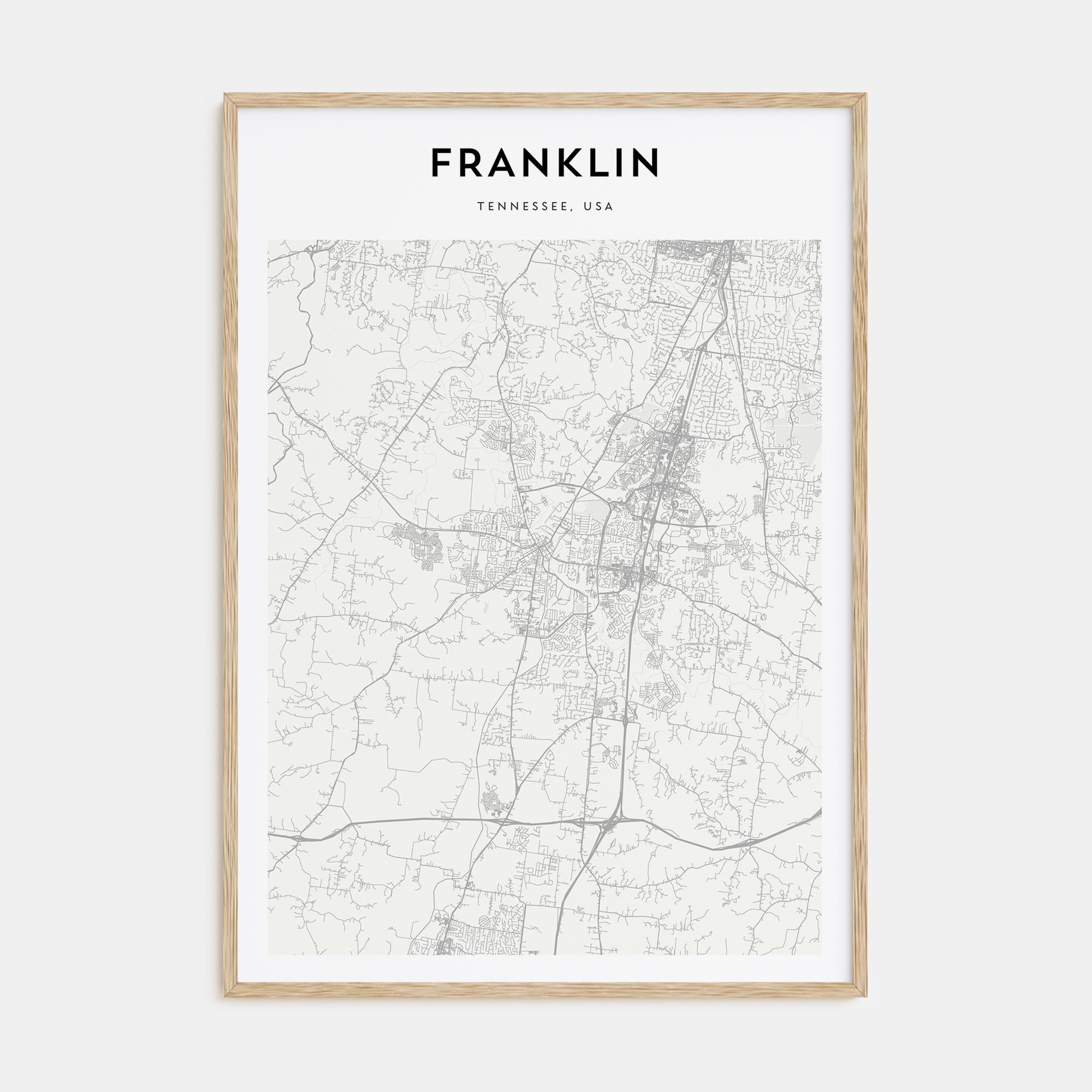 Franklin Map Portrait Poster