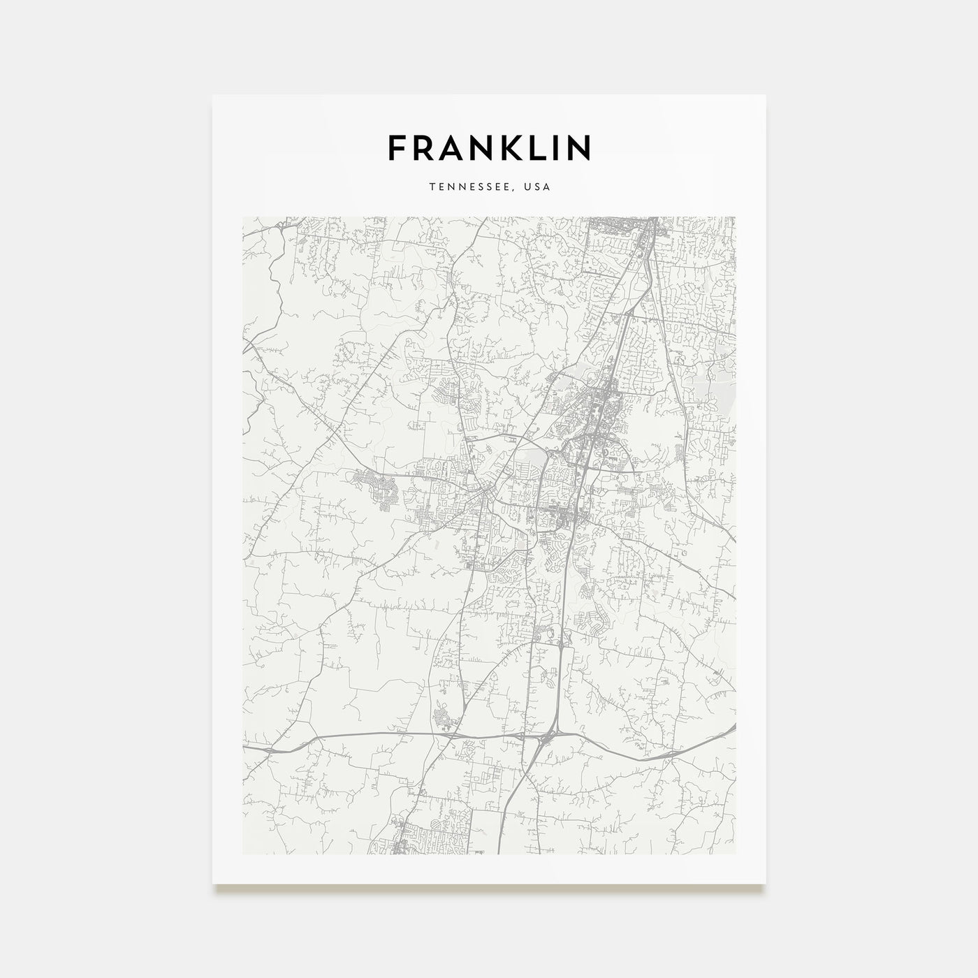 Franklin Map Portrait Poster
