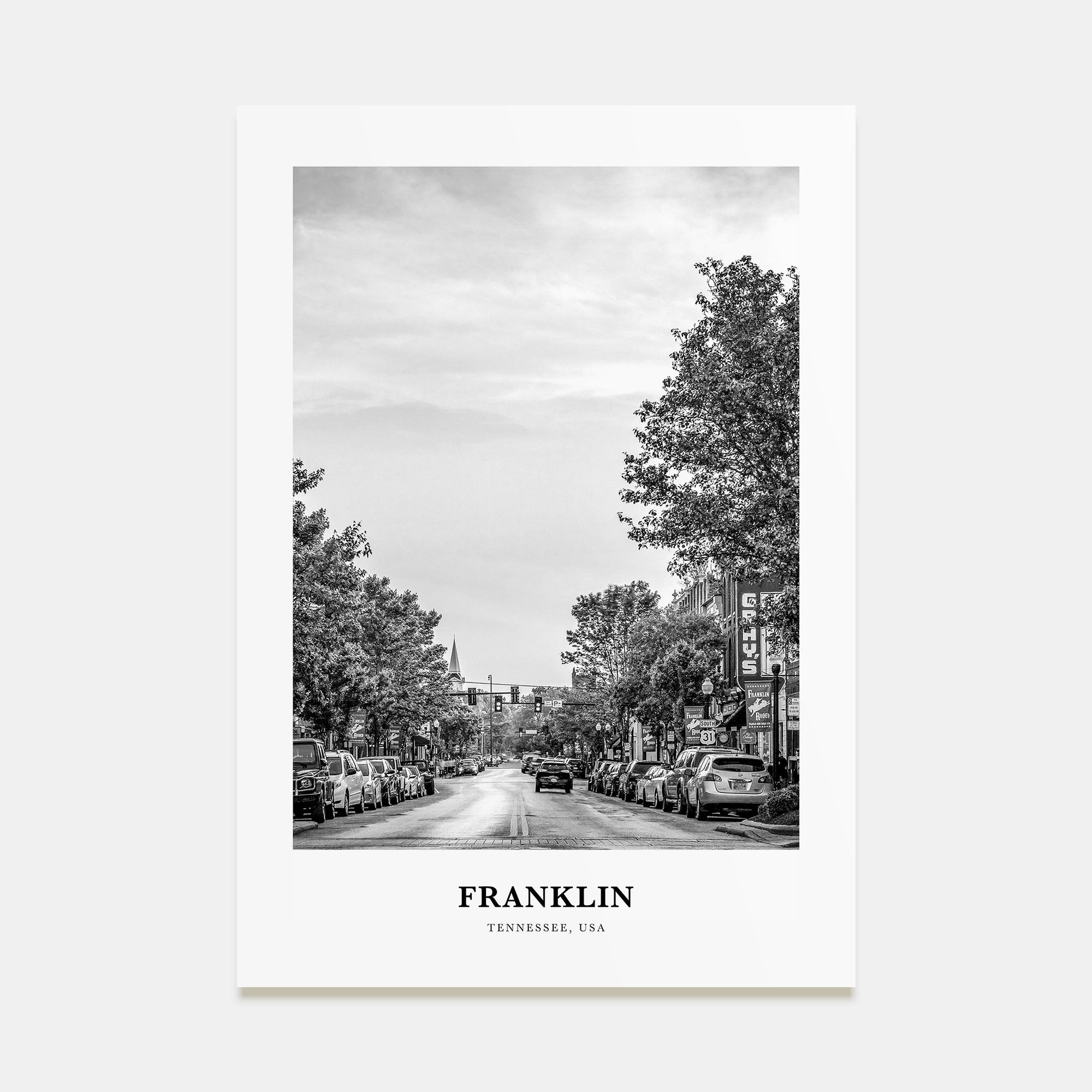 Franklin Portrait B&W Poster