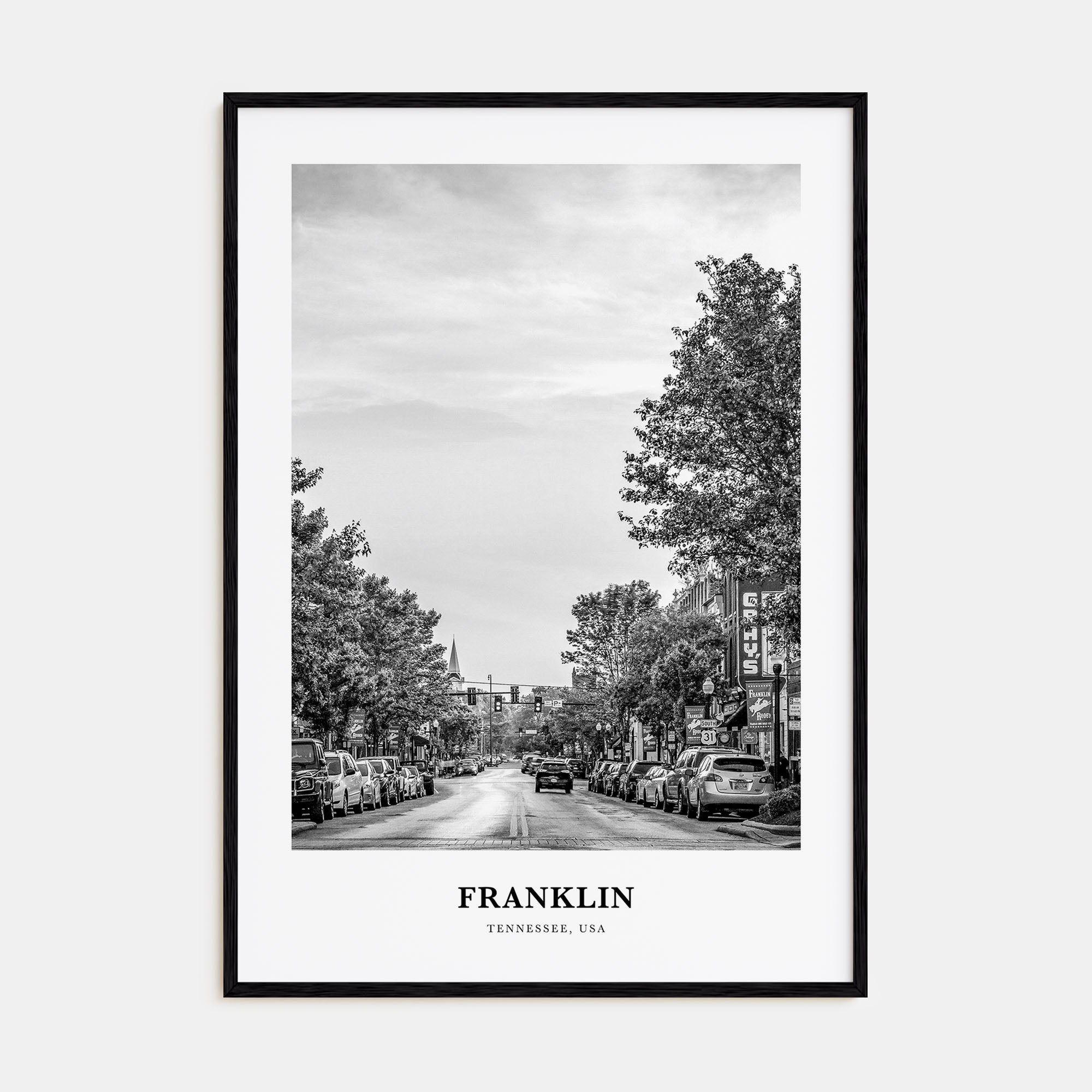 Franklin Portrait B&W Poster