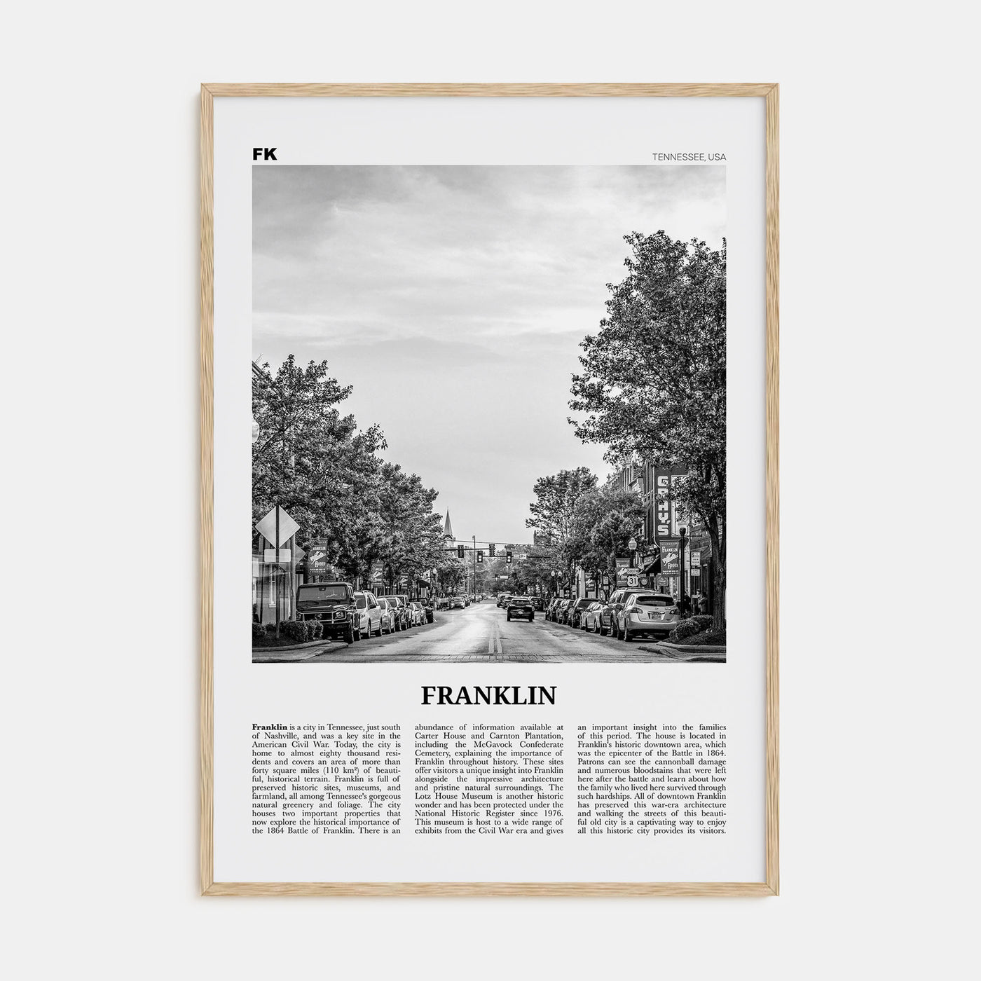 Franklin Travel B&W Poster