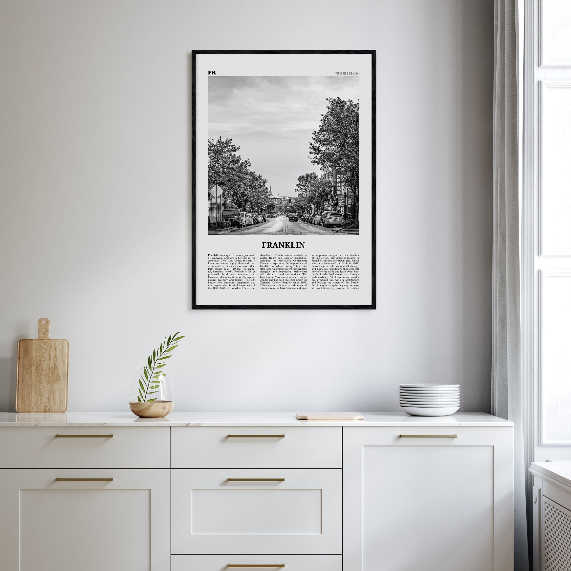 Franklin Travel B&W Poster