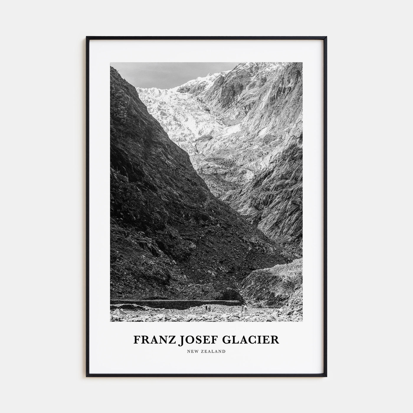 Franz Josef Glacier Portrait B&W Poster