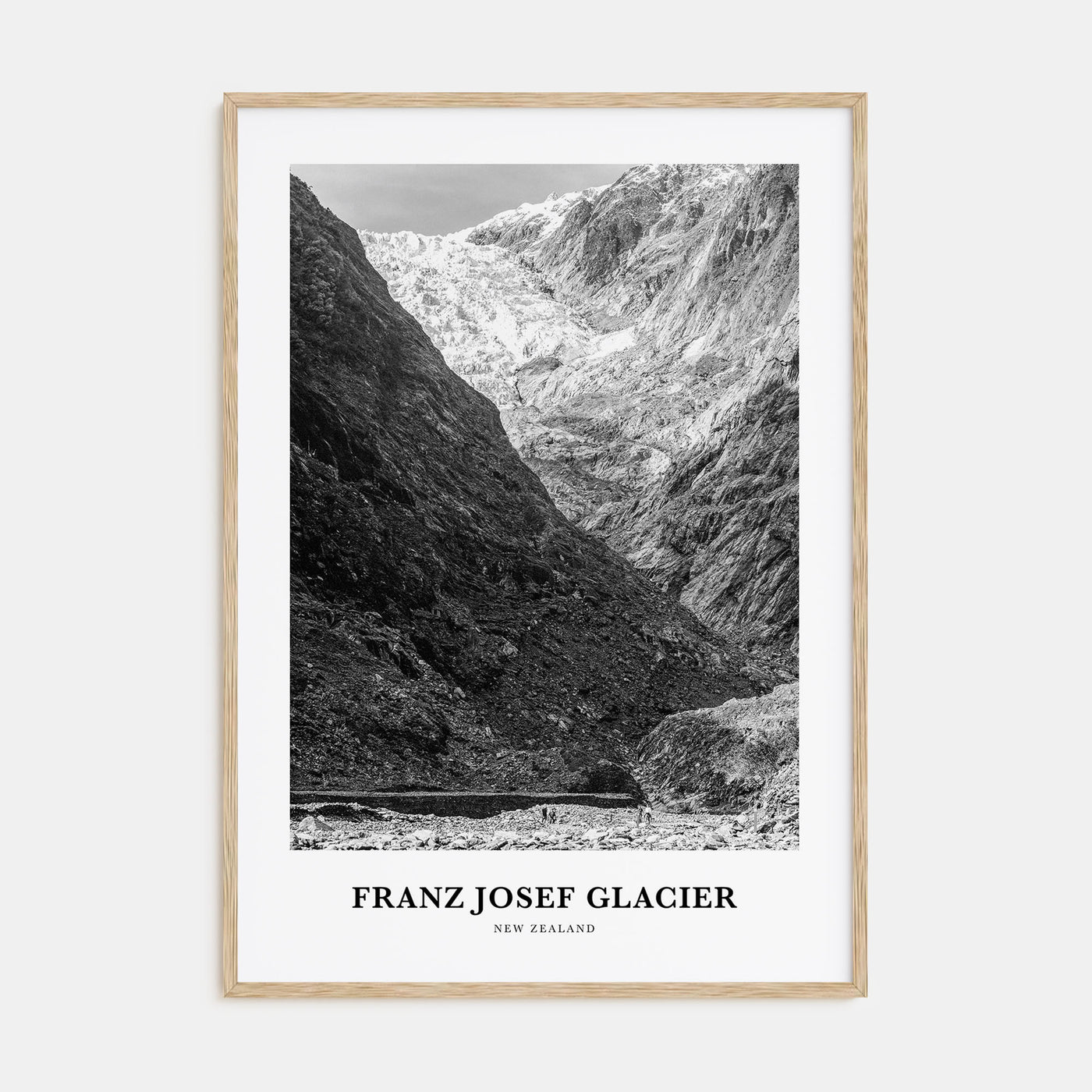 Franz Josef Glacier Portrait B&W Poster