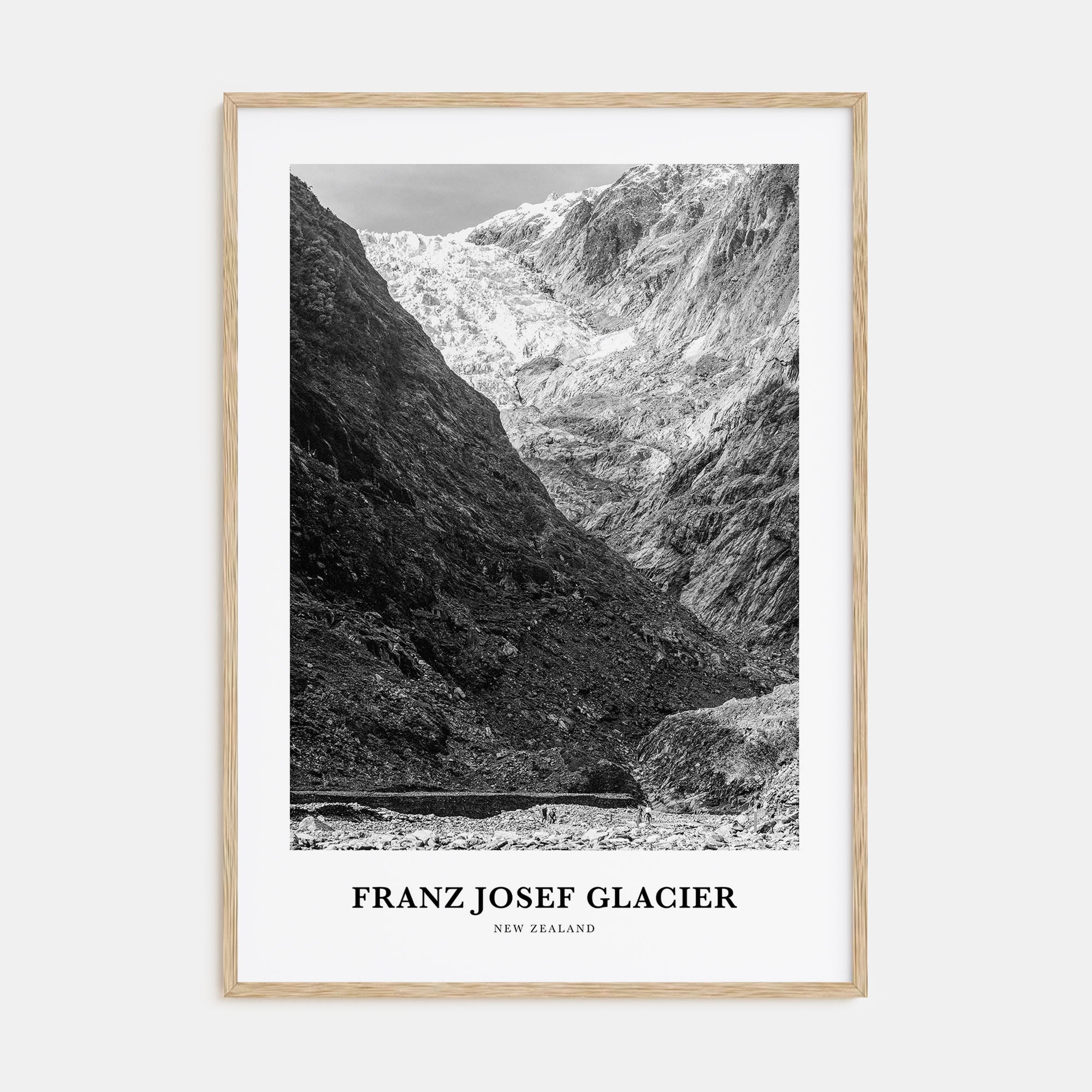 Franz Josef Glacier Portrait B&W Poster