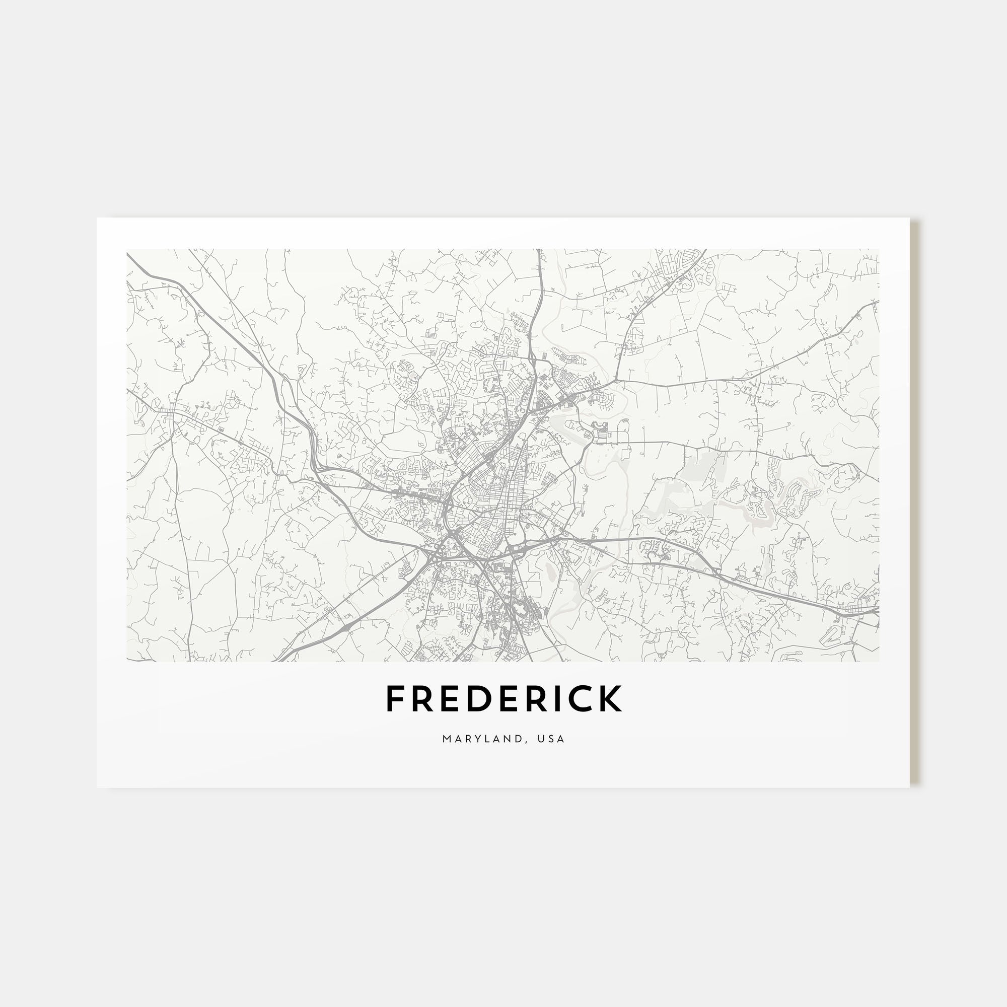 Frederick Map Landscape Poster