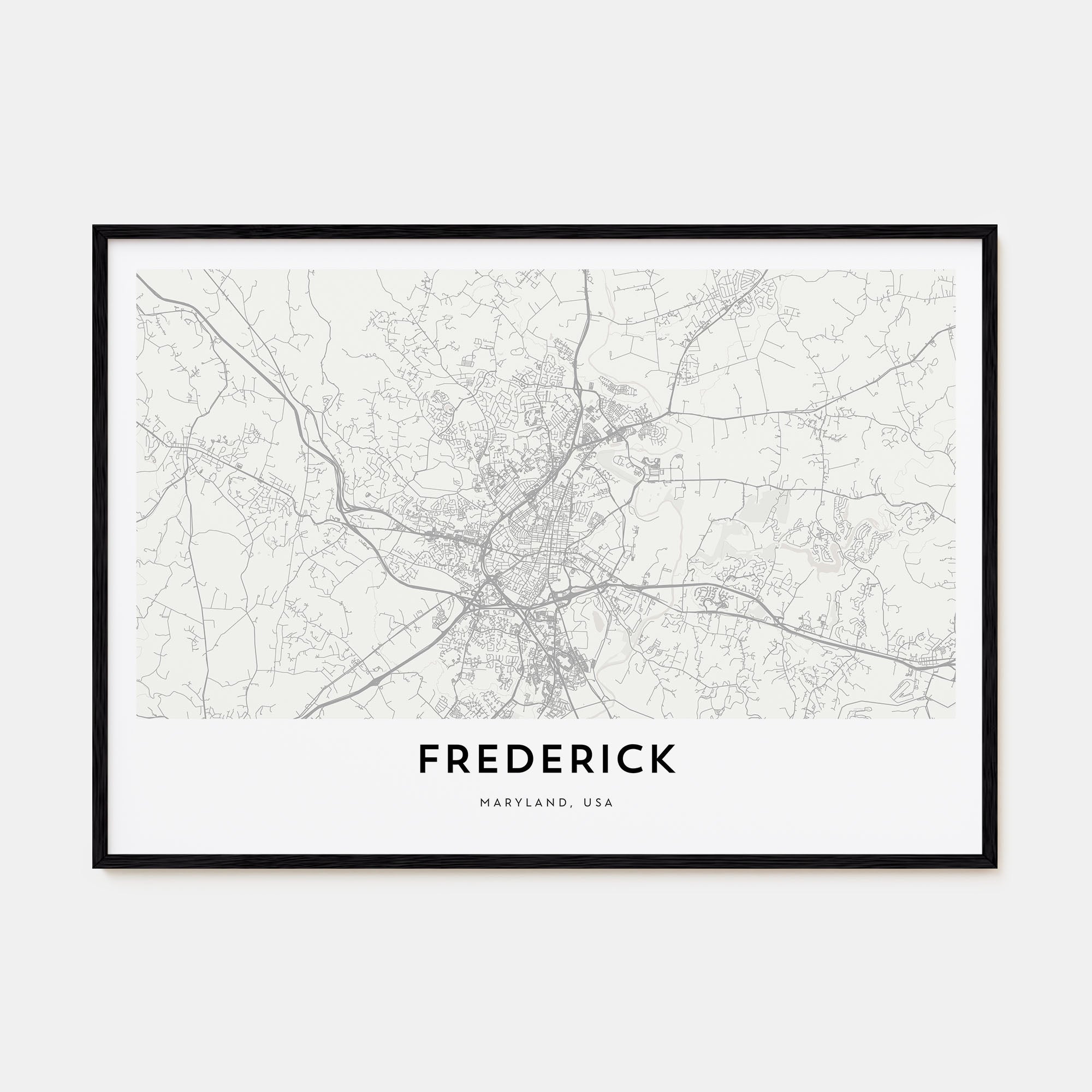 Frederick Map Landscape Poster