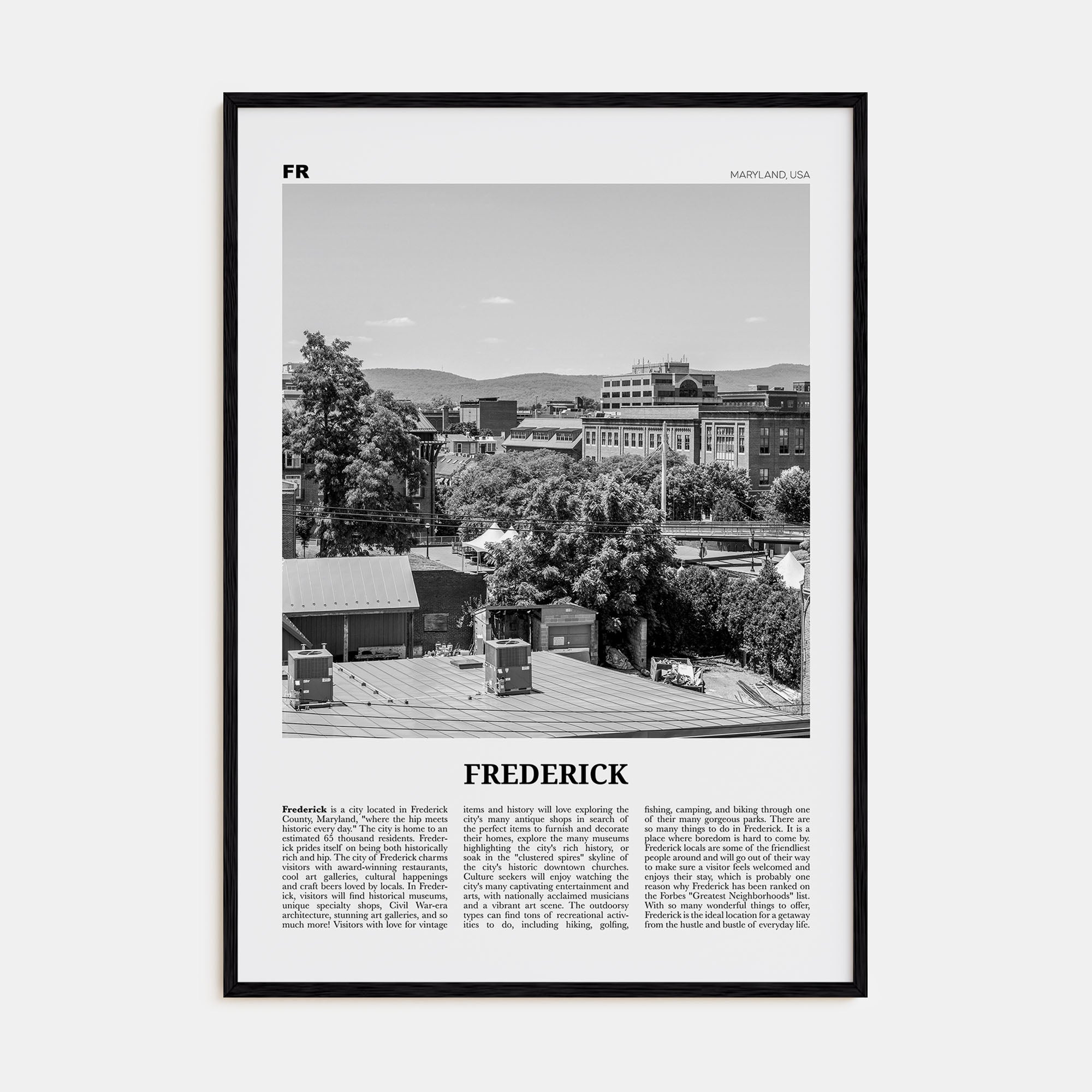 Frederick Travel B&W Poster