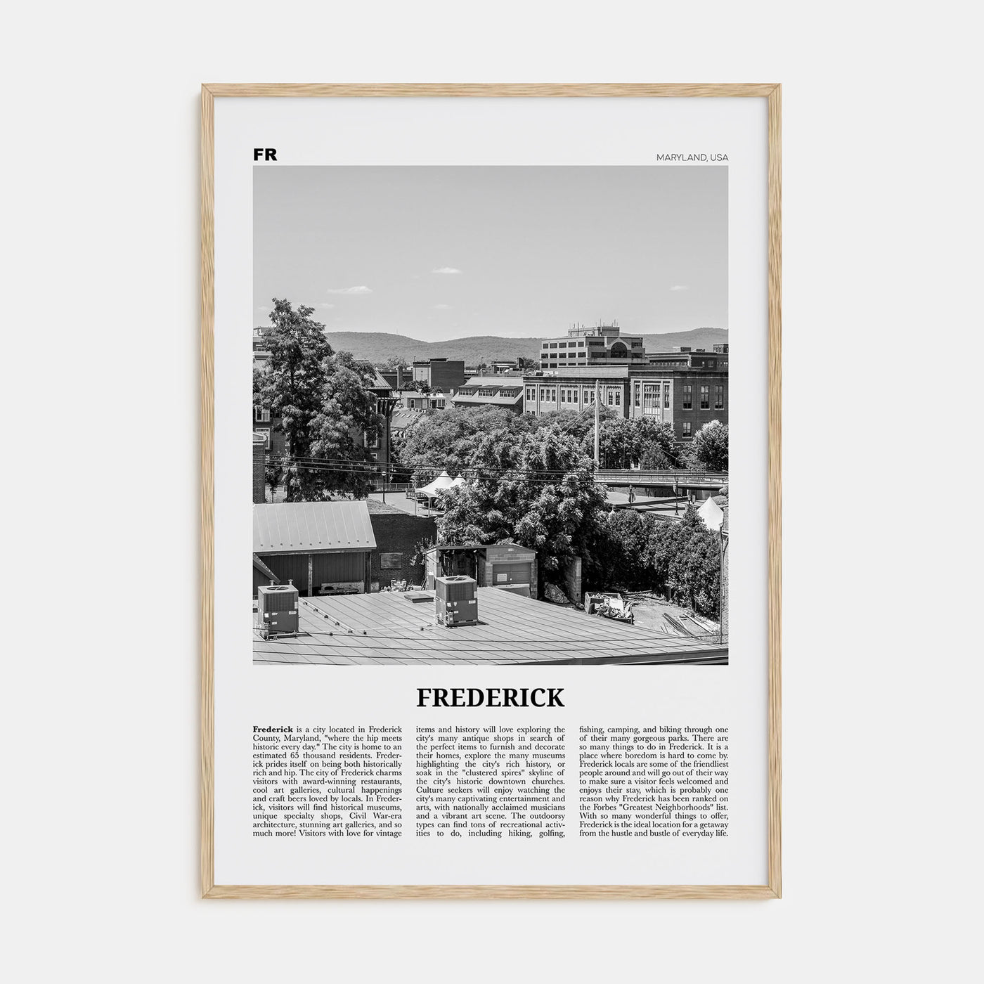 Frederick Travel B&W Poster