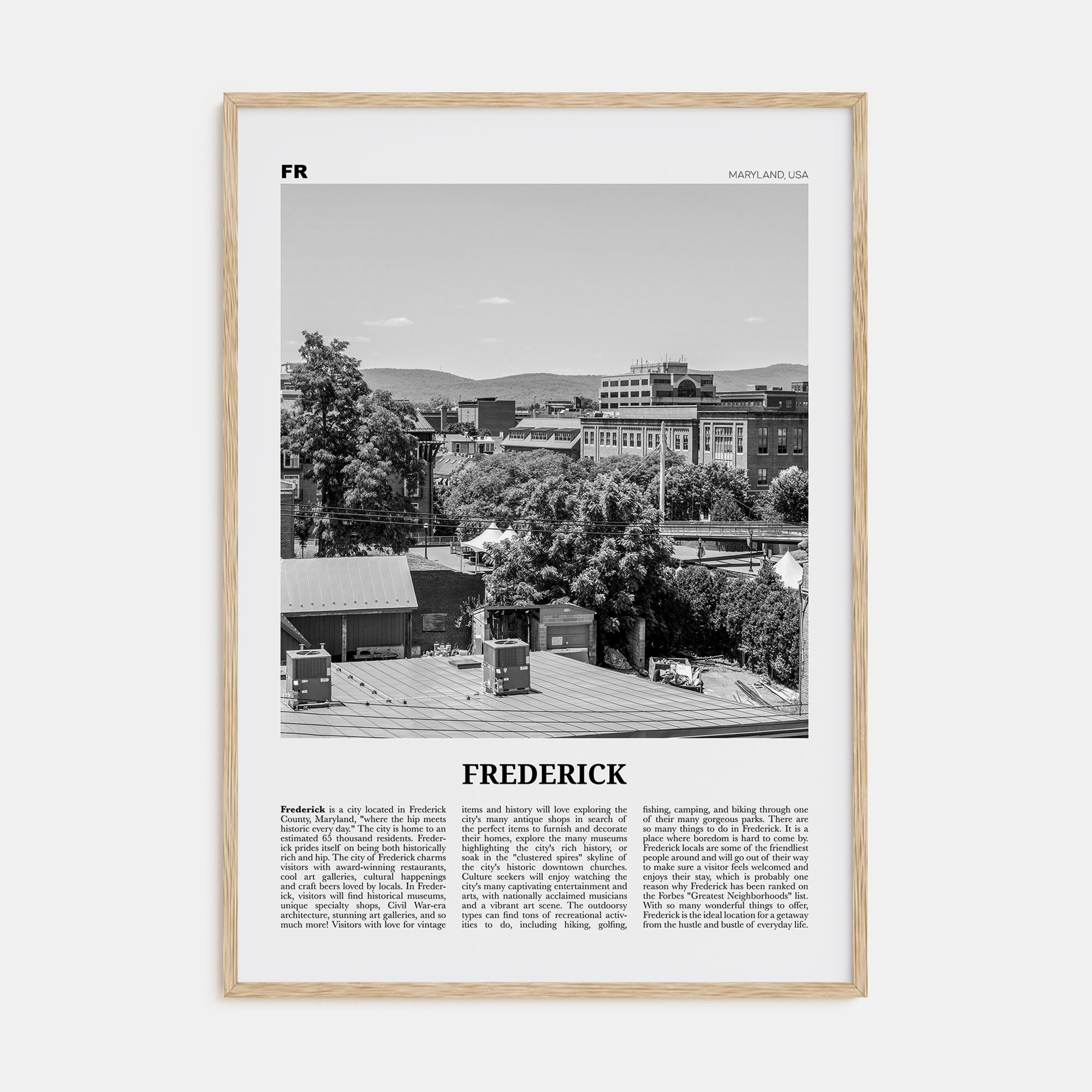Frederick Travel B&W Poster
