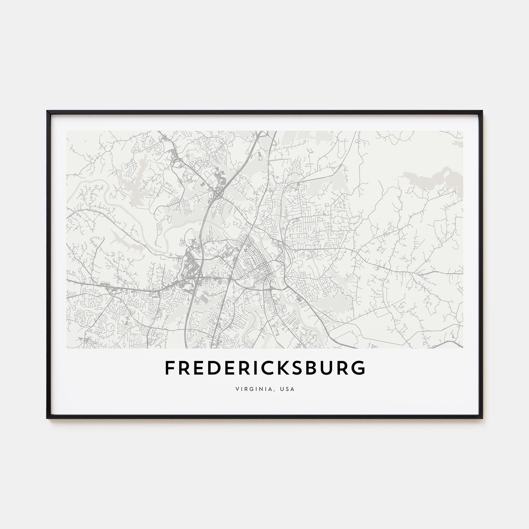 Fredericksburg Map Landscape Poster