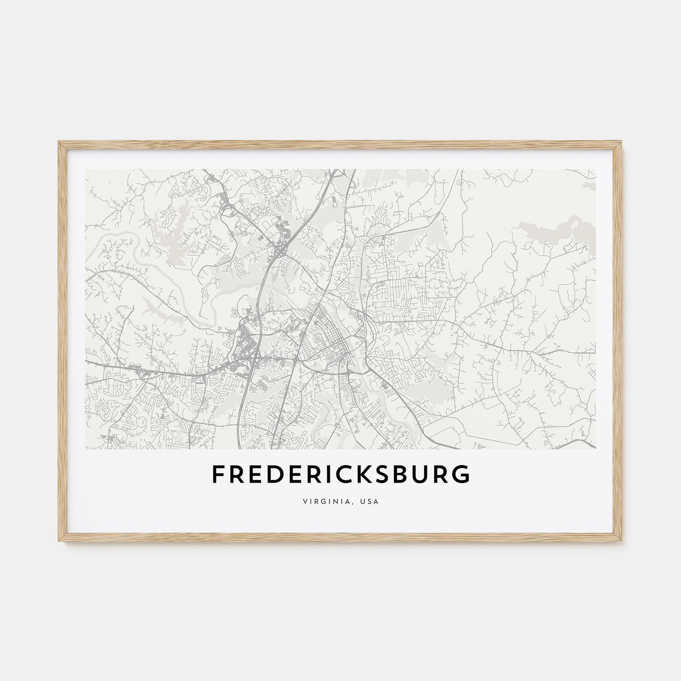 Fredericksburg Map Landscape Poster