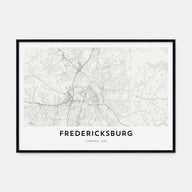 Fredericksburg Map Landscape Poster
