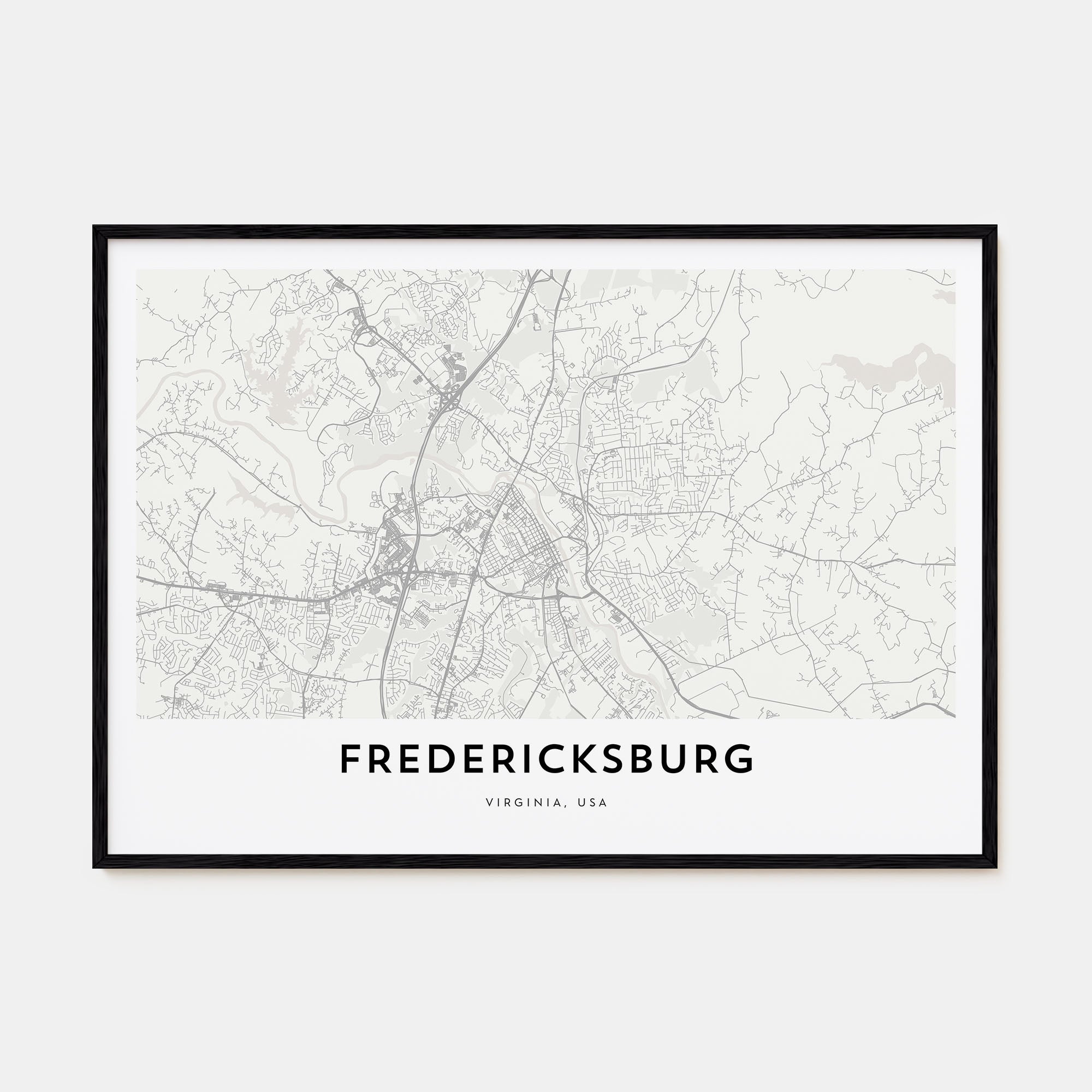 Fredericksburg Map Landscape Poster