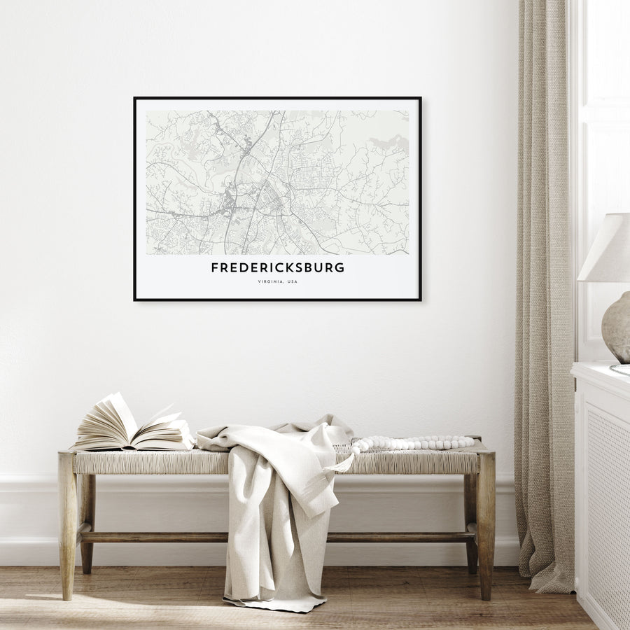 Fredericksburg Map Landscape Poster