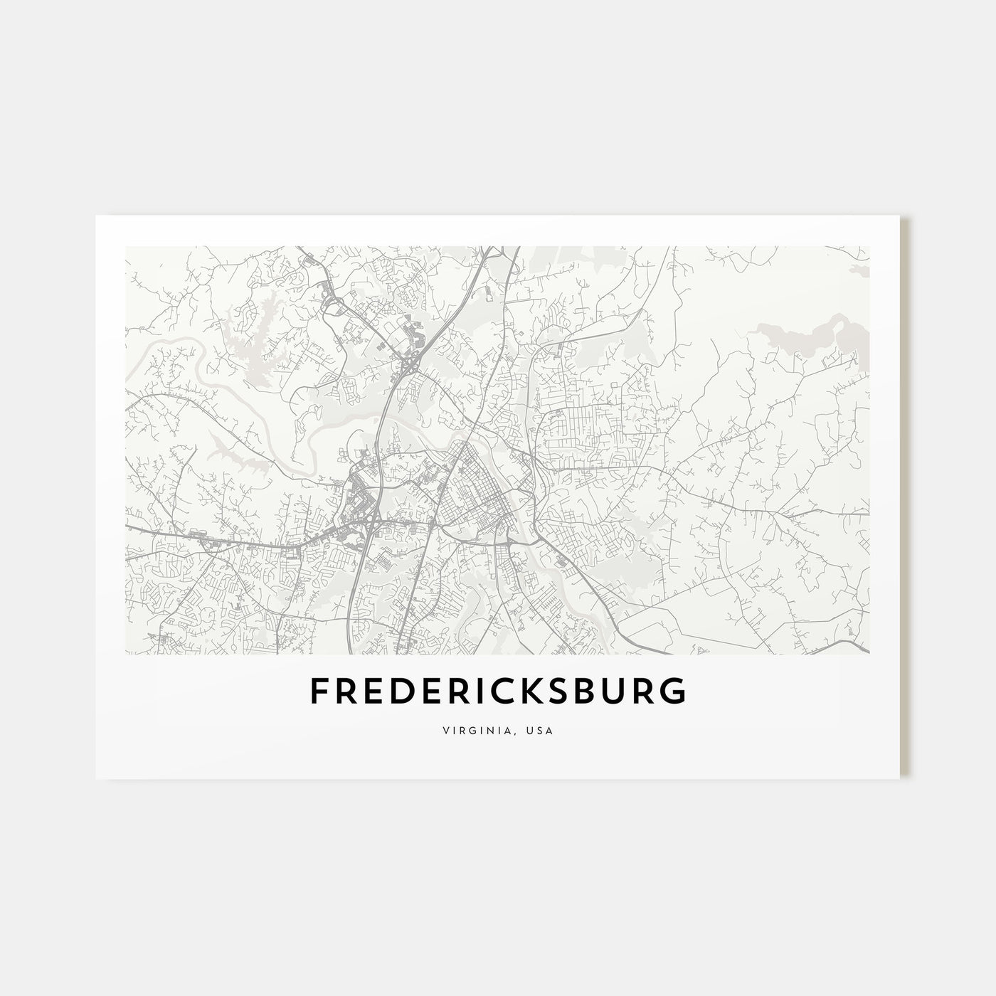 Fredericksburg Map Landscape Poster