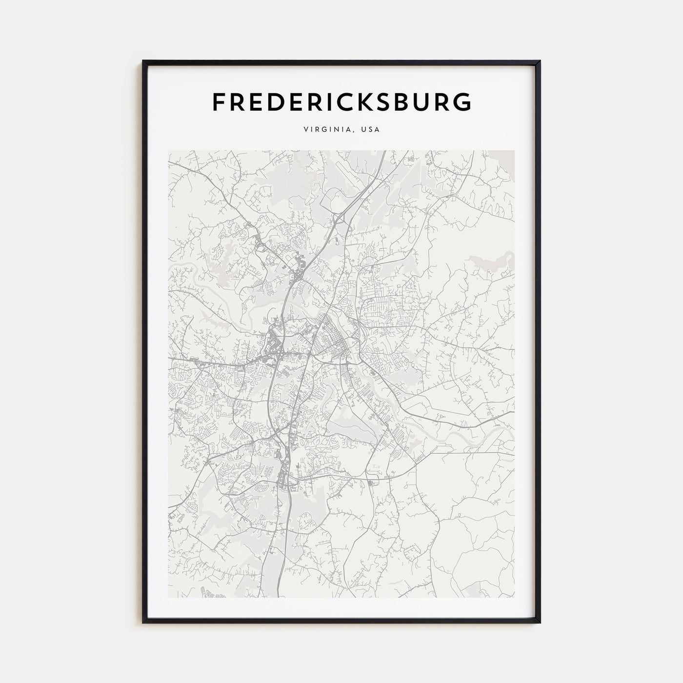 Fredericksburg Map Portrait Poster