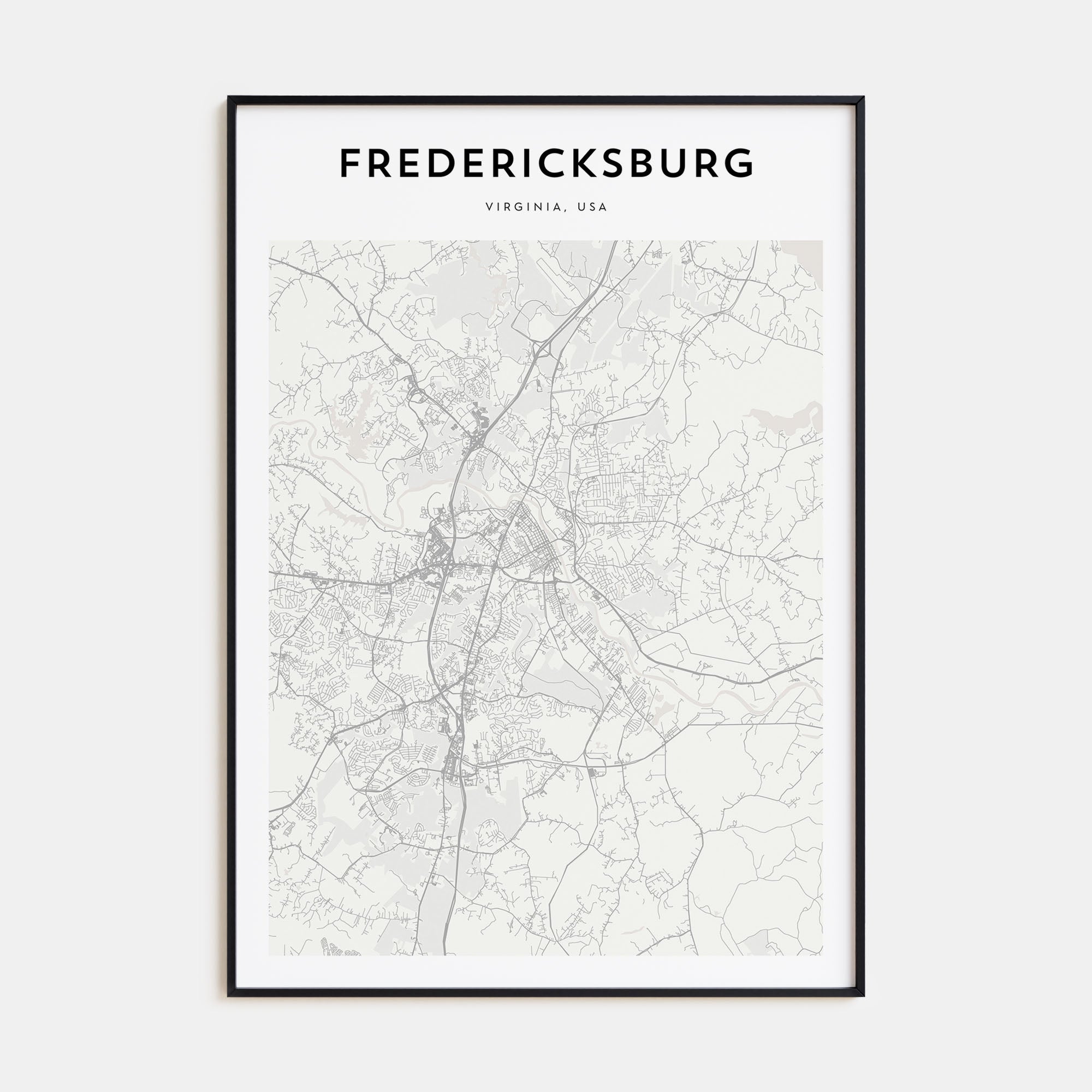 Fredericksburg Map Portrait Poster